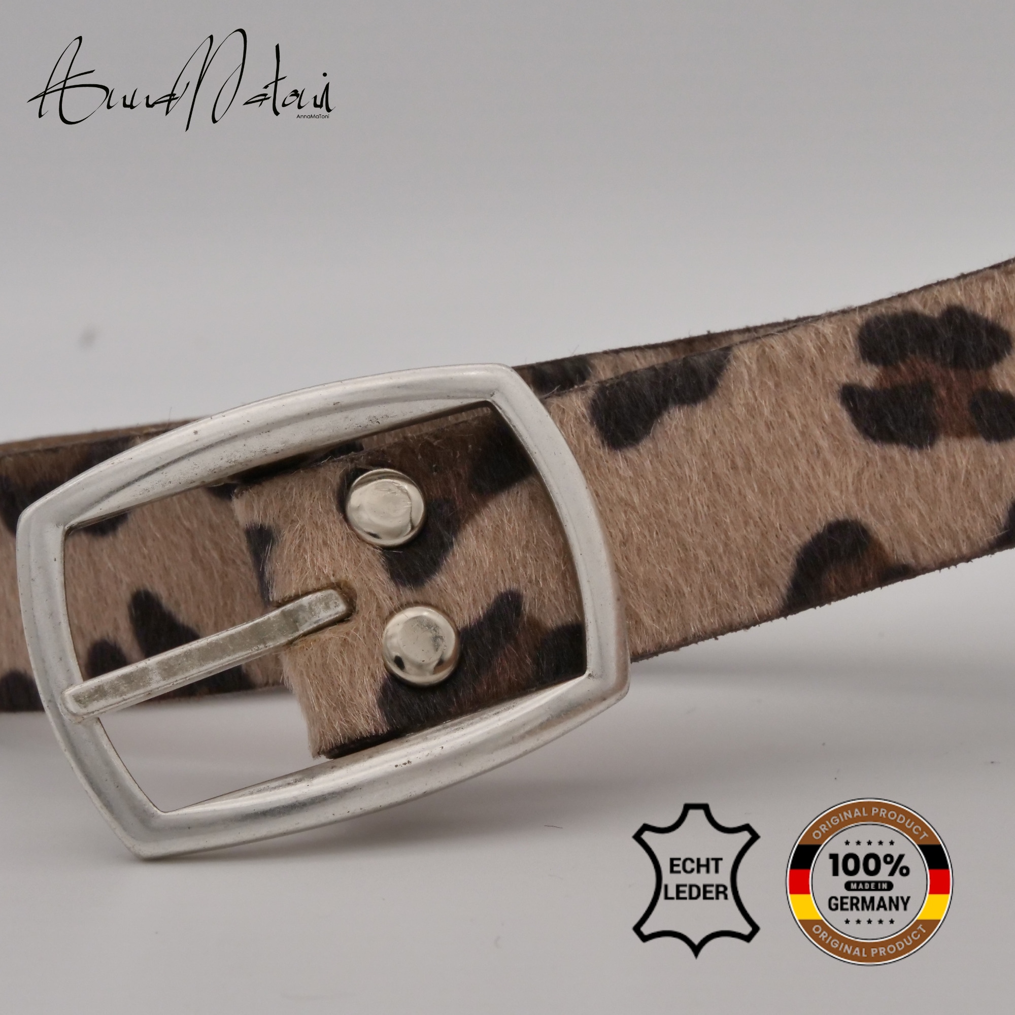 AnnaMatoni Ledergürtel »AnnaMatoni Damen Ledergürtel in hochwertigem Kunstfell in Leo«