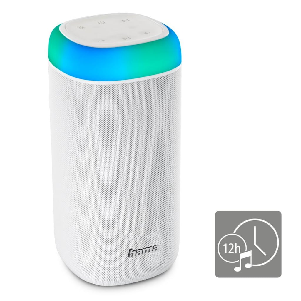 Hama Bluetooth-Lautsprecher »Bluetooth Box LED 30 W Xtra Bass 360ᵒ Sound, wasserdicht nach IPX 4«