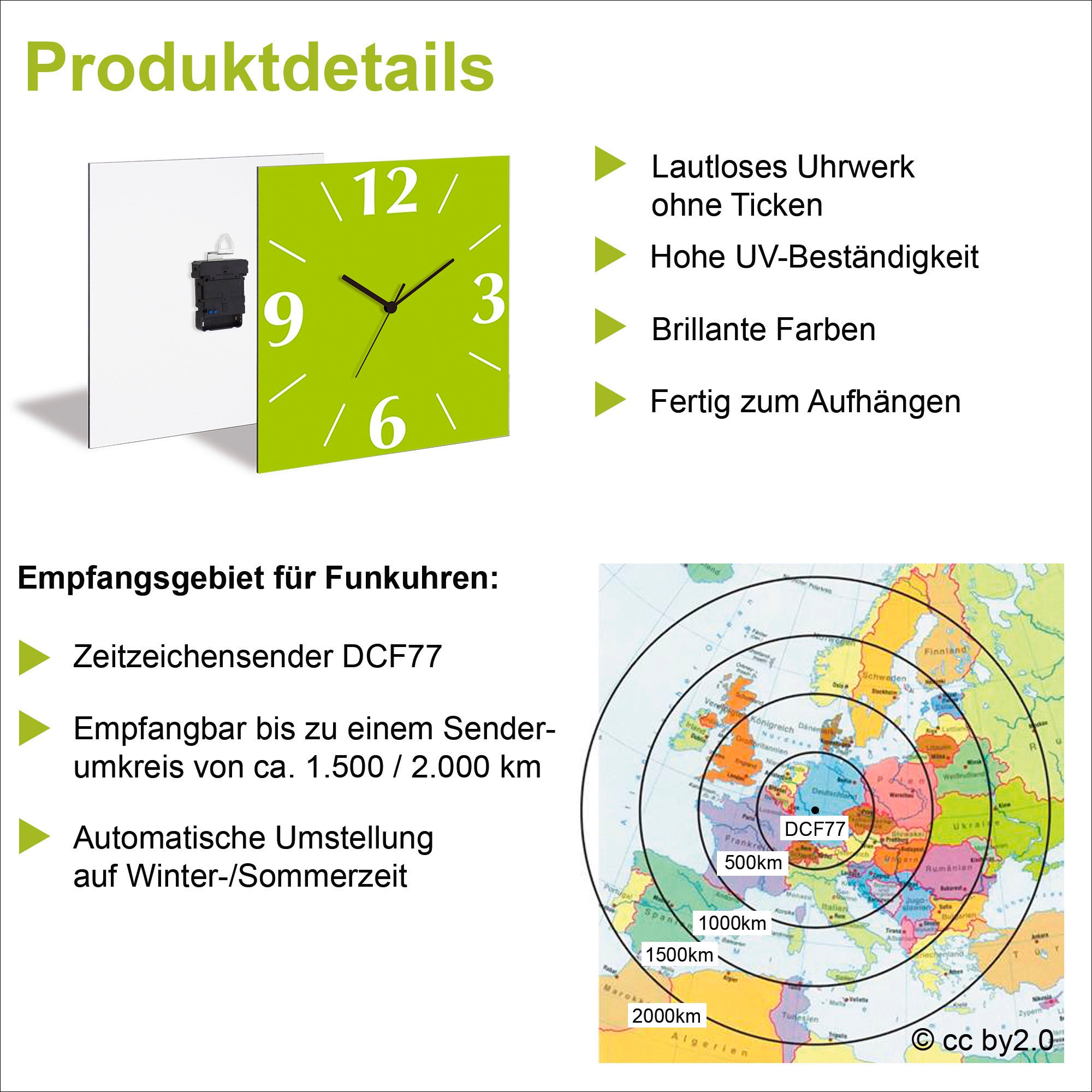 Thumbnail - OTTO home Wanduhr "Marmor" wahlweise mit Quarz- oder Funkuhrwerk, lautlos ohne Tickgeräusche