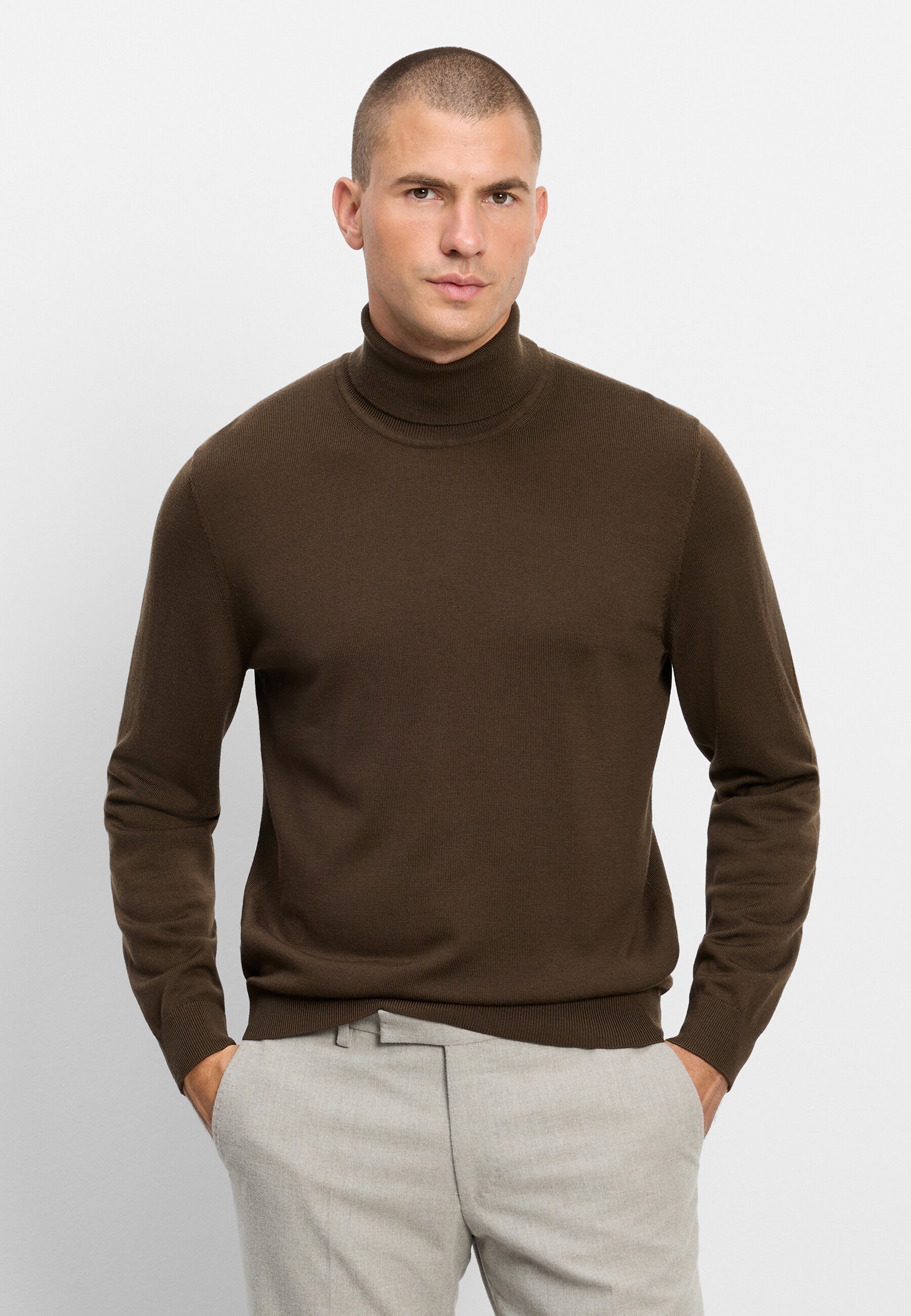 OLYMP "OLYMP Casual Strick, Rollkragen"