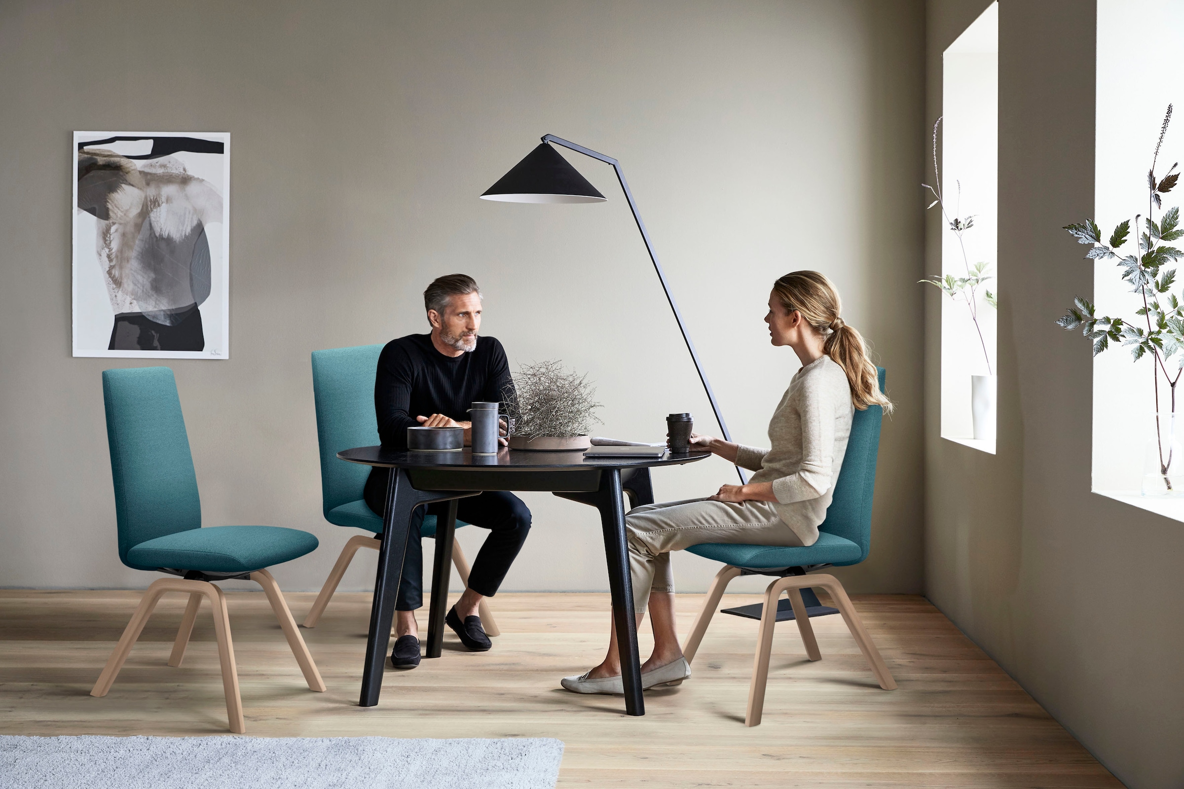 Stressless® Polsterstuhl »Laurel«, ROHLEDER Stoff Q2 FARON, High Back, Größe M, mit schräggestellten Beinen in Walnuss