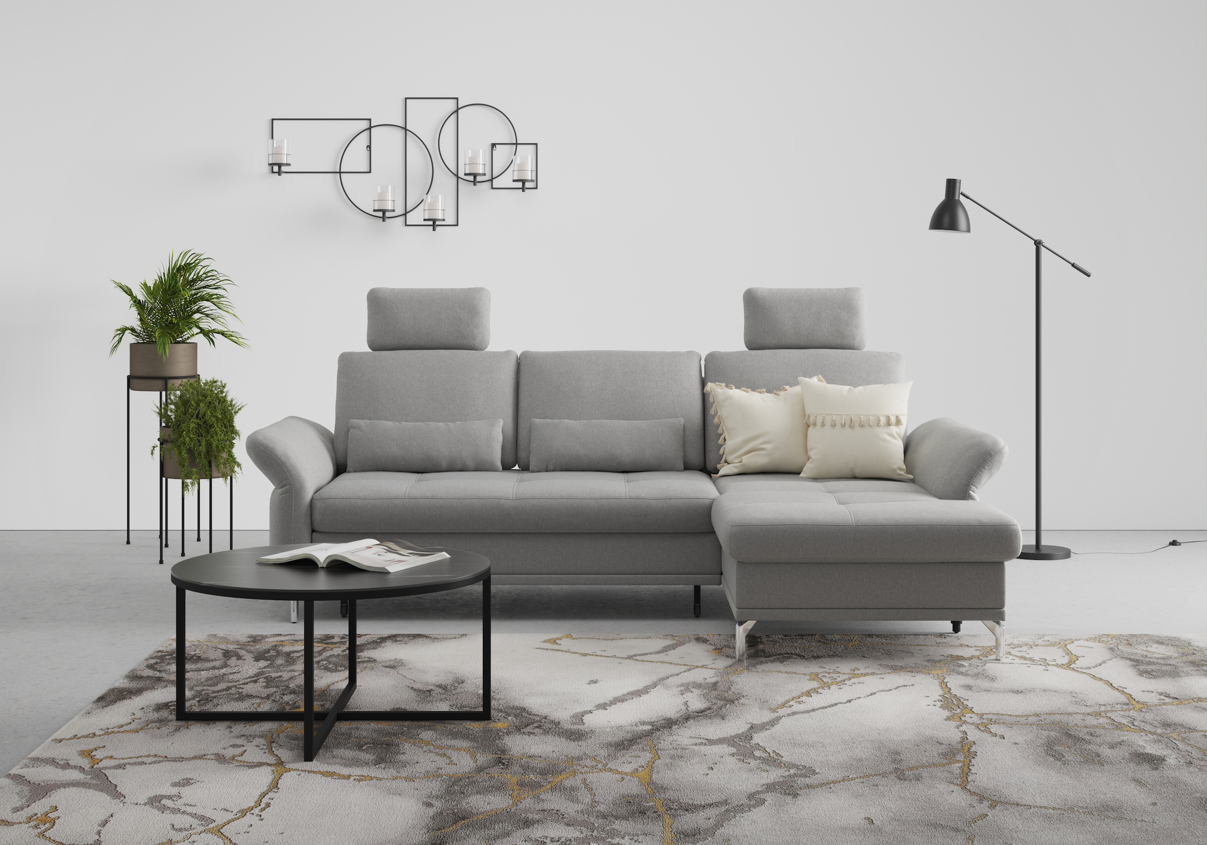 INOSIGN Ecksofa »Palm Beach L-Form«, Federkern, mit Sitztiefenverstellung, wahlweise mit Bettfunktion