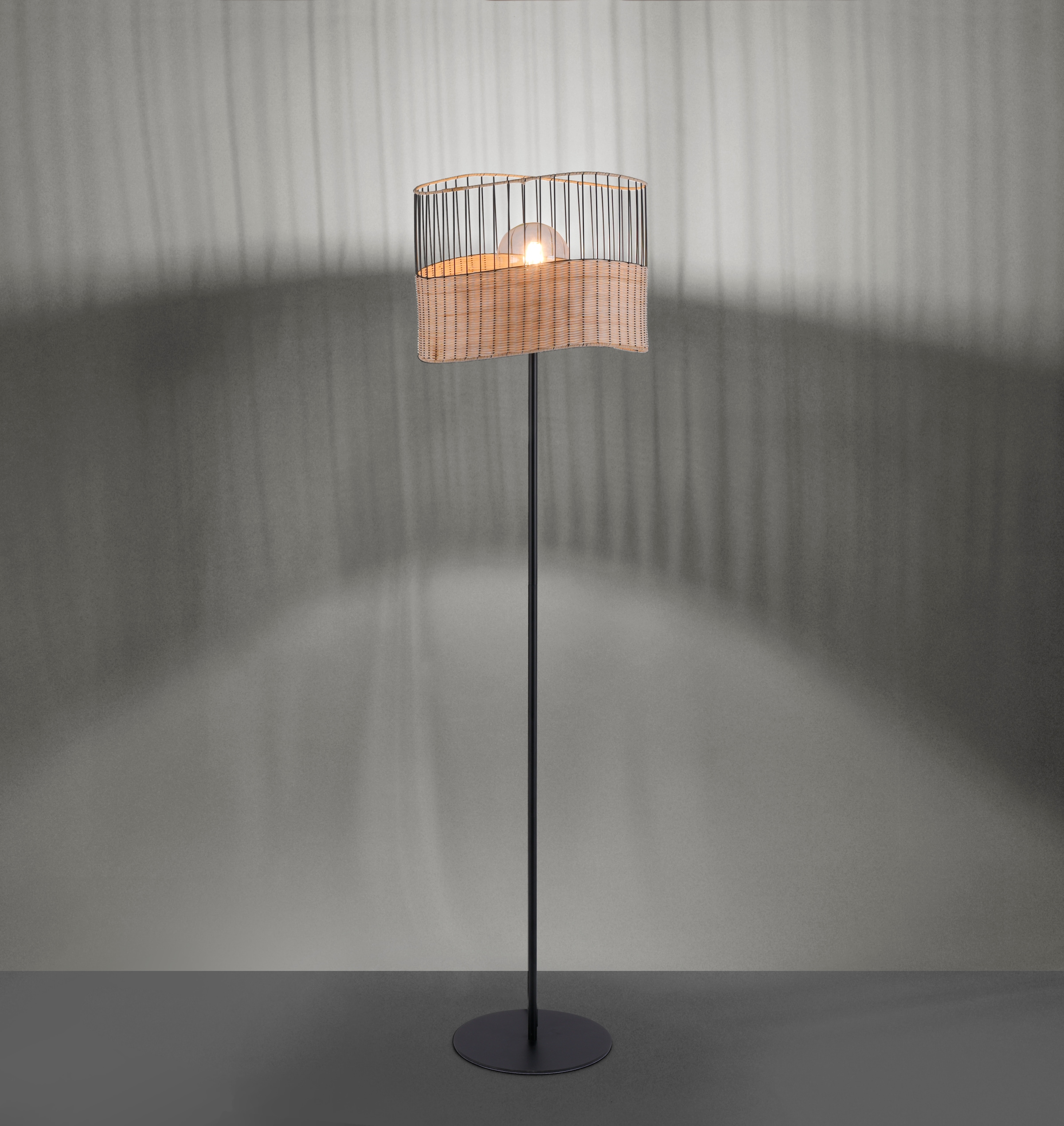 JUST LIGHT Stehlampe »REED« E27 1 Stk. Schalter, Schnurschalter