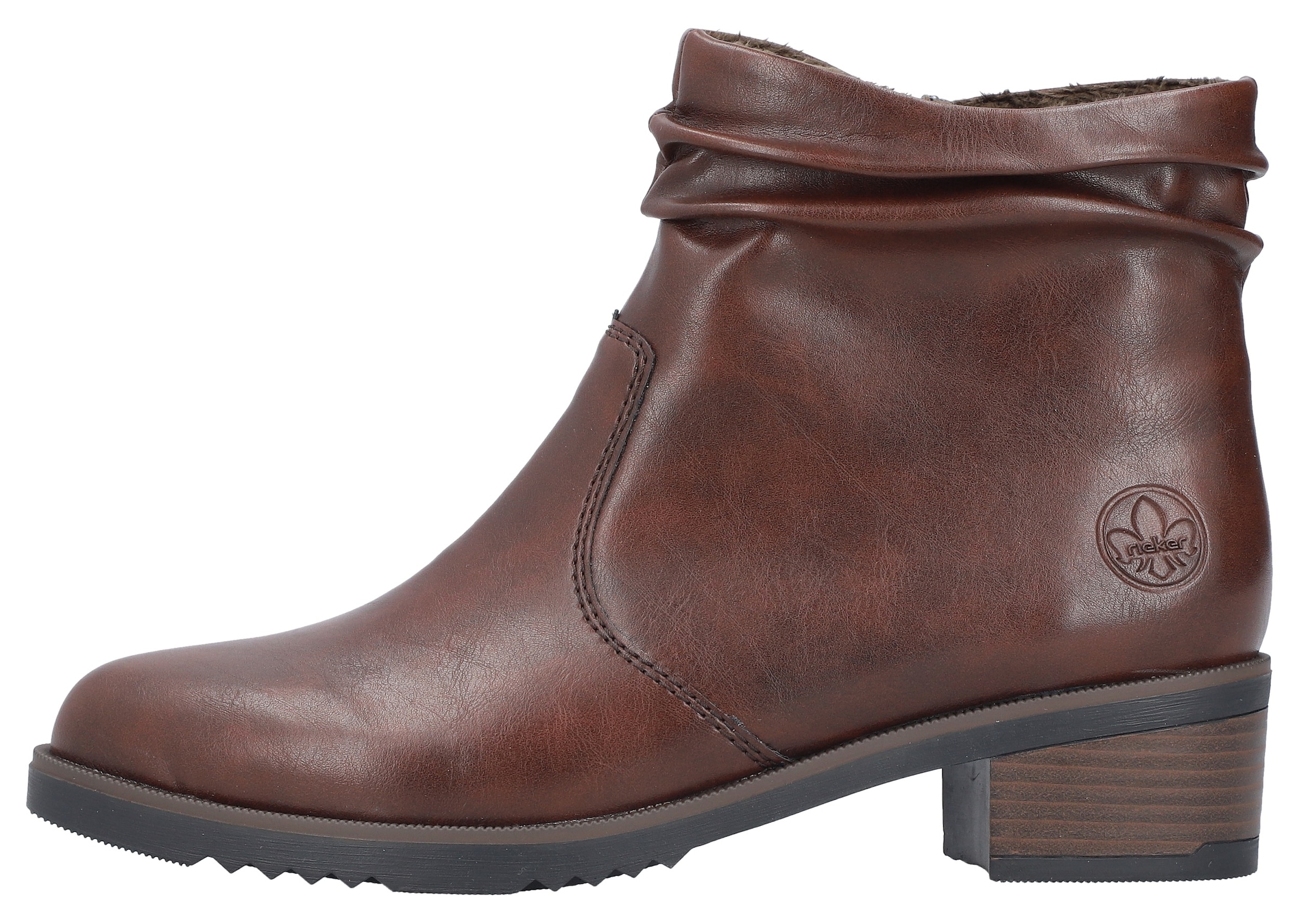 Rieker Stiefelette, Boots, Blockabsatz, slouchy Schaft, mit Innenreißverschluss