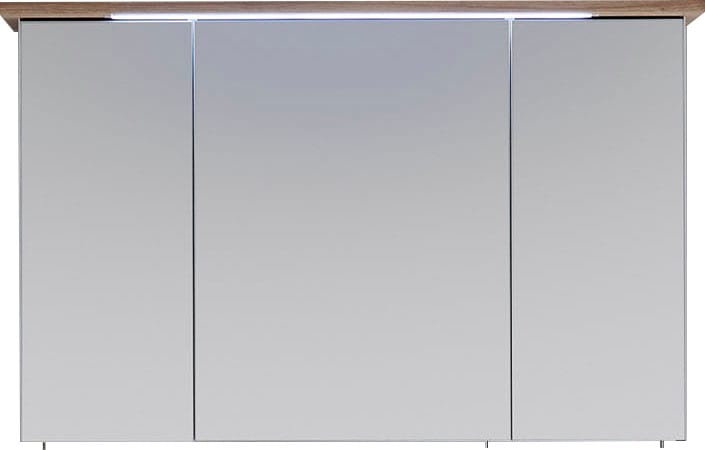Spiegelschrank 3-türig, | 923«, Breite PELIPAL 115 Steckdosenbox eingelassene cm, BAUR »Quickset LED-Beleuchtung,