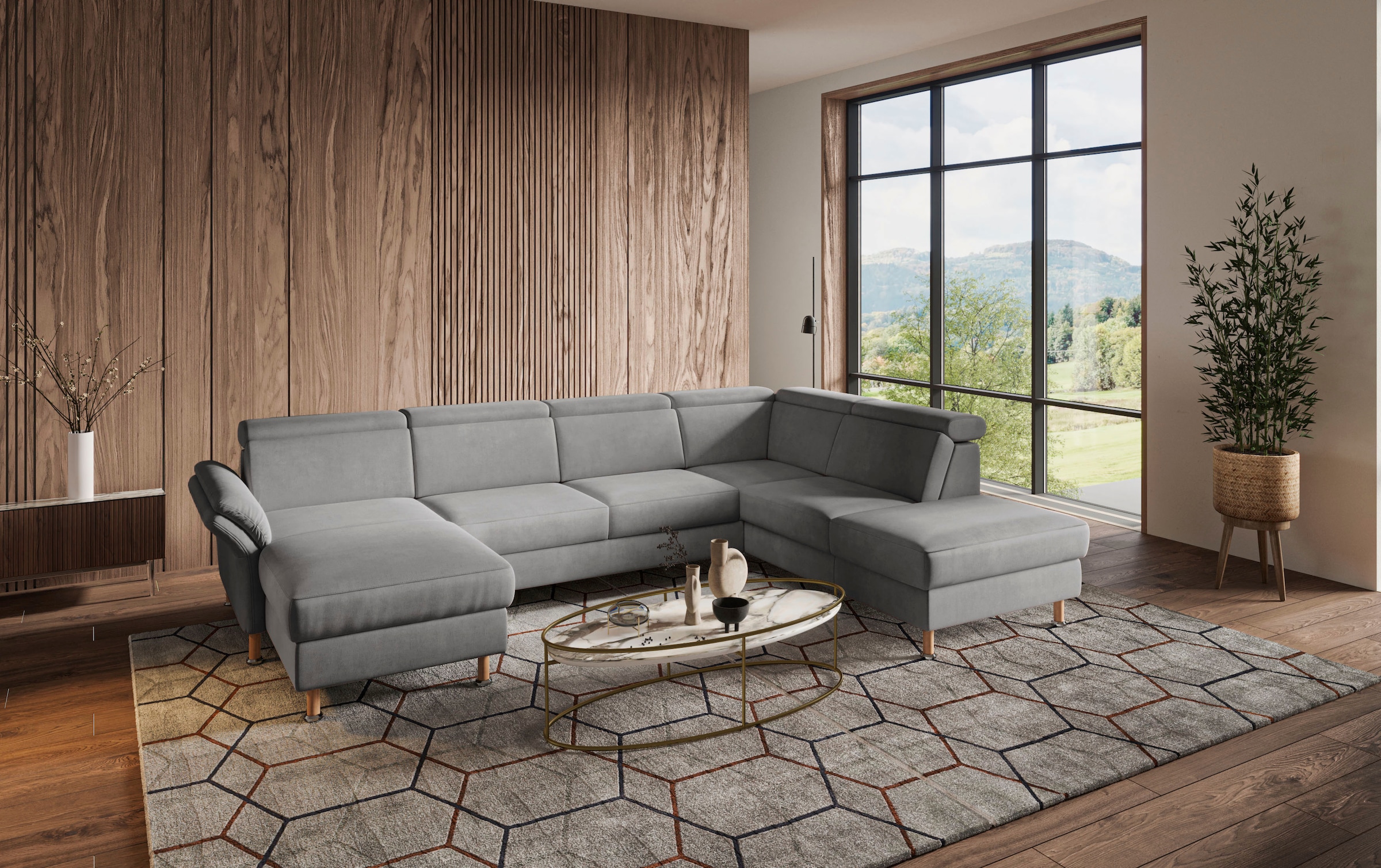 Home affaire Wohnlandschaft "Calypso U-Form" wahlweise mit motorischer Rela günstig online kaufen