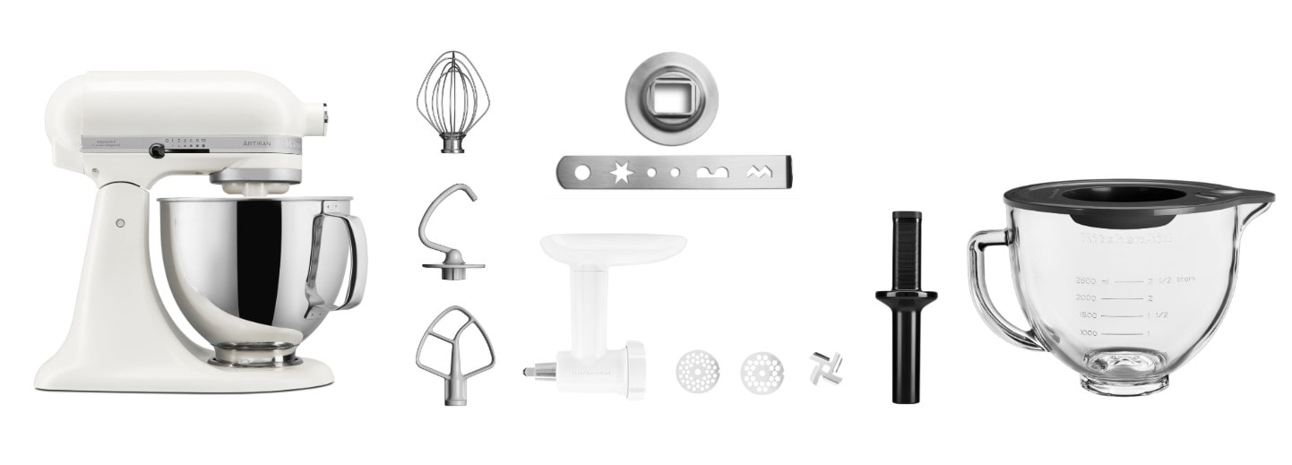 KitchenAid Küchenmaschine »5KSM125EPL« Set aus Küchenmaschine mit Glasschüssel und Fleischwolf