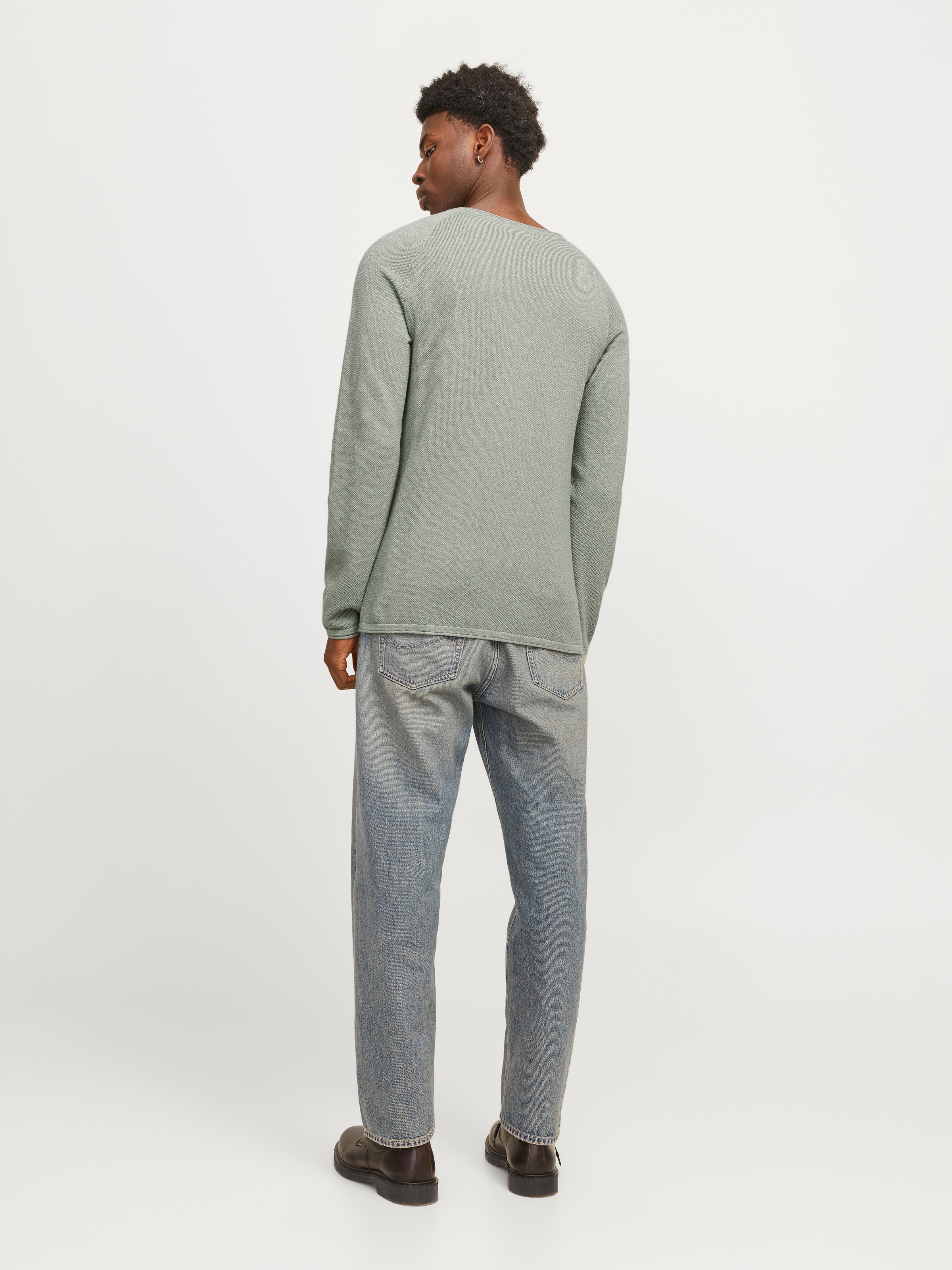 Jack & Jones Rundhalspullover »JJEHILL KNIT CREW NECK NOOS«, aus Strukturstrick