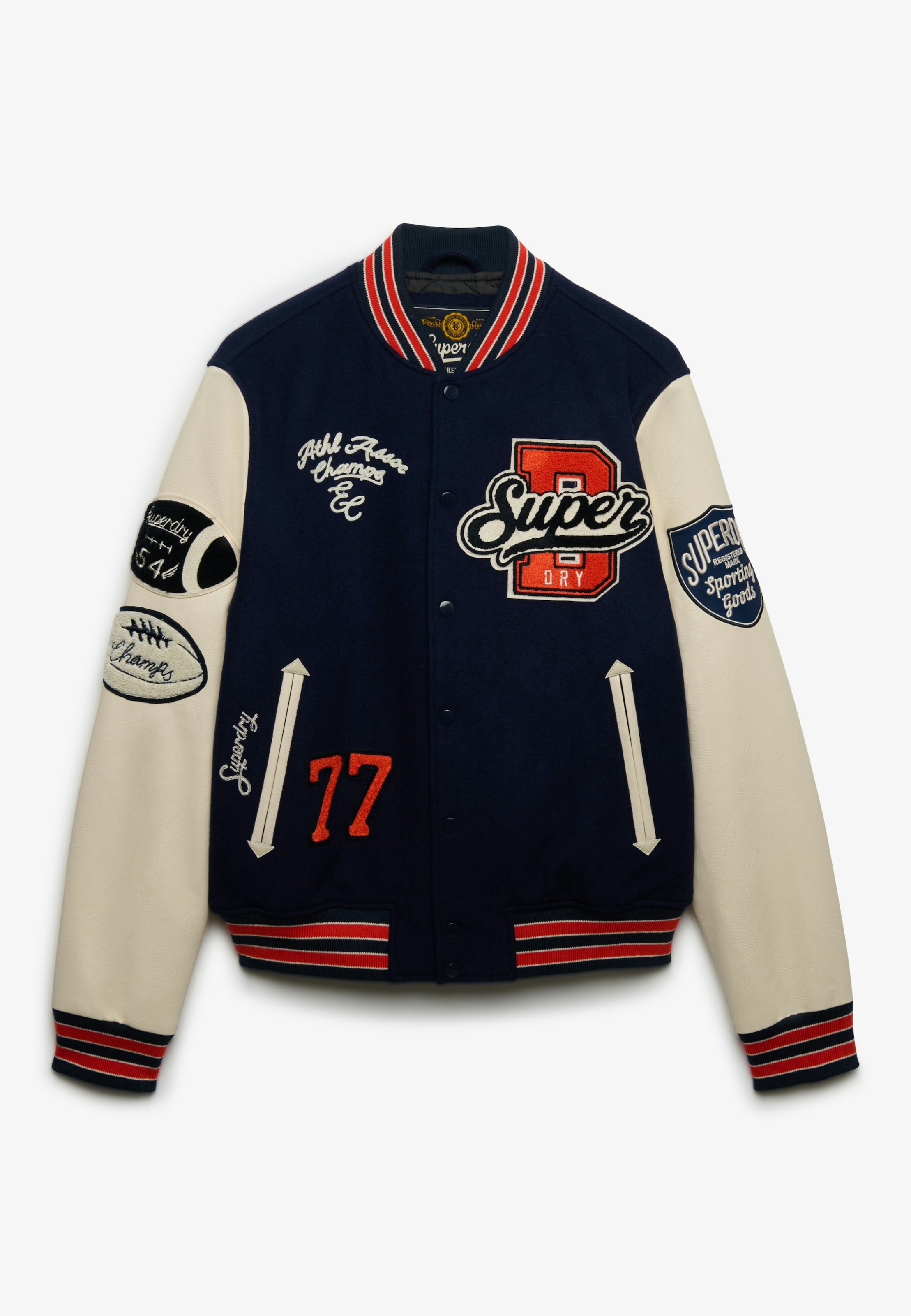 Superdry Collegejacke »COLLEGE PATCHED VARSITY JKT« ohne Kapuze