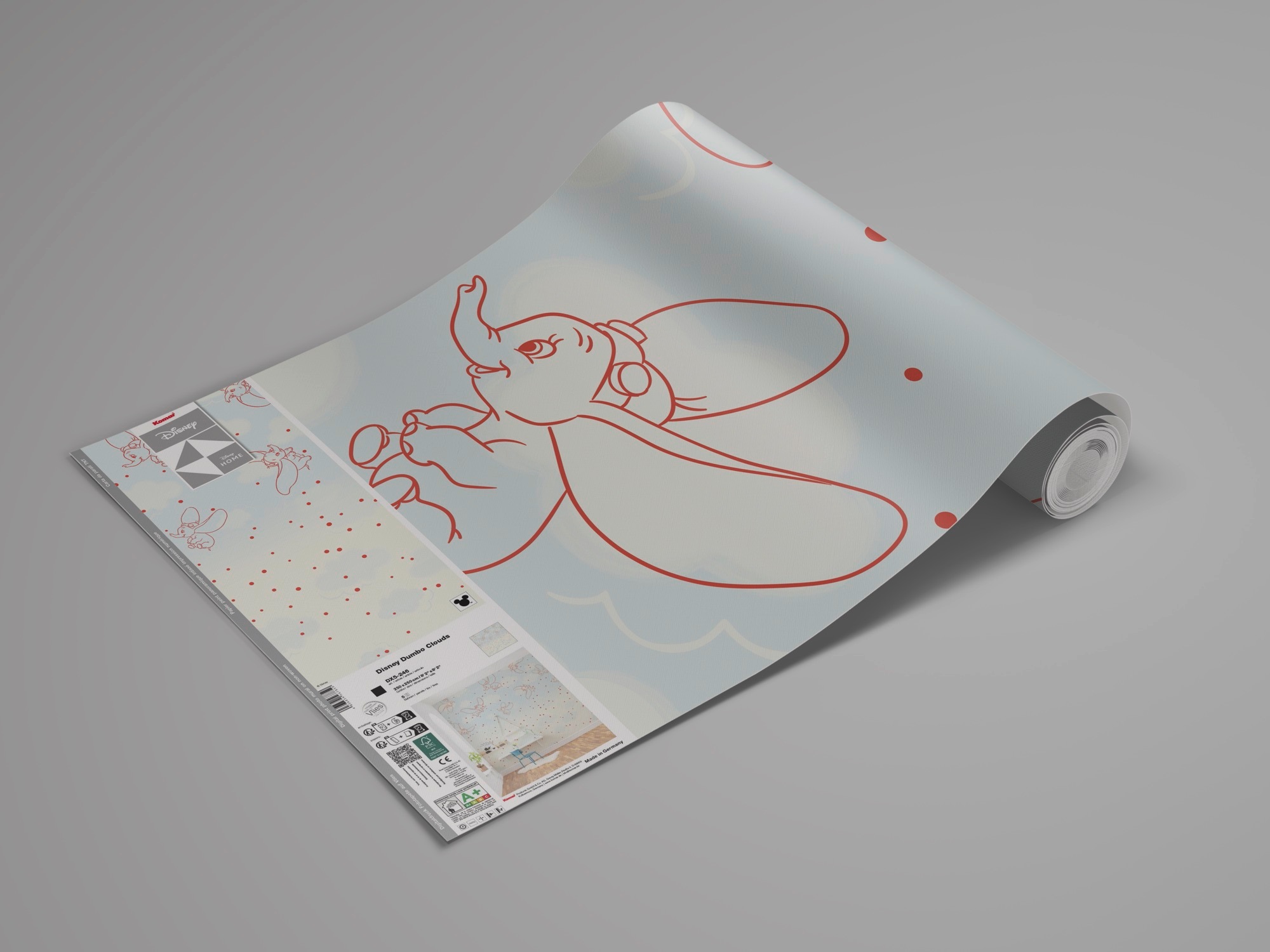 Thumbnail - Komar Kindertapete "Disney Dumbo Clouds" bedruckt glatt