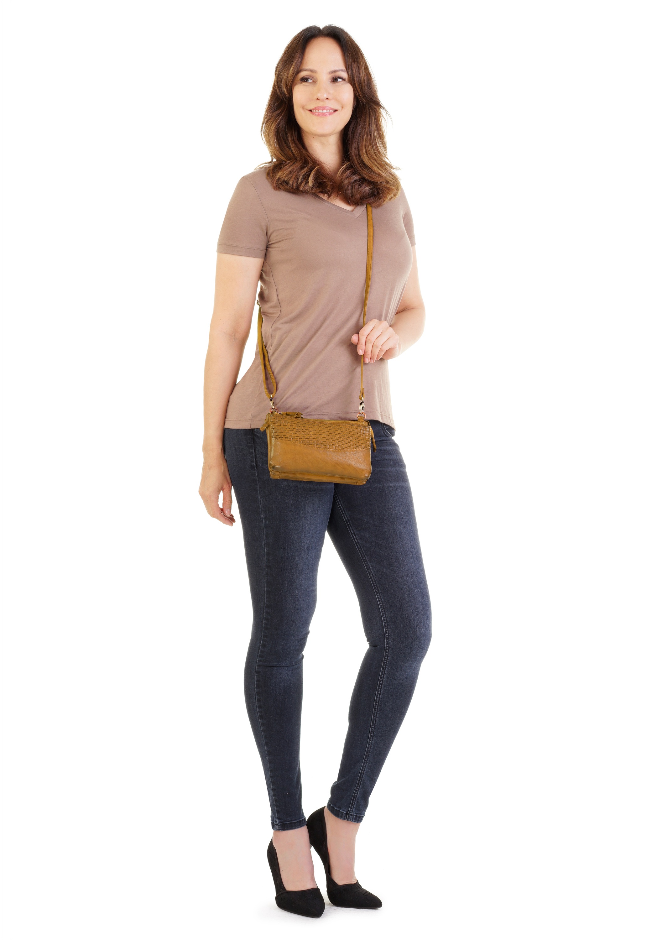 Samantha Look Umhängetasche echt Leder, Made in Italy günstig online kaufen