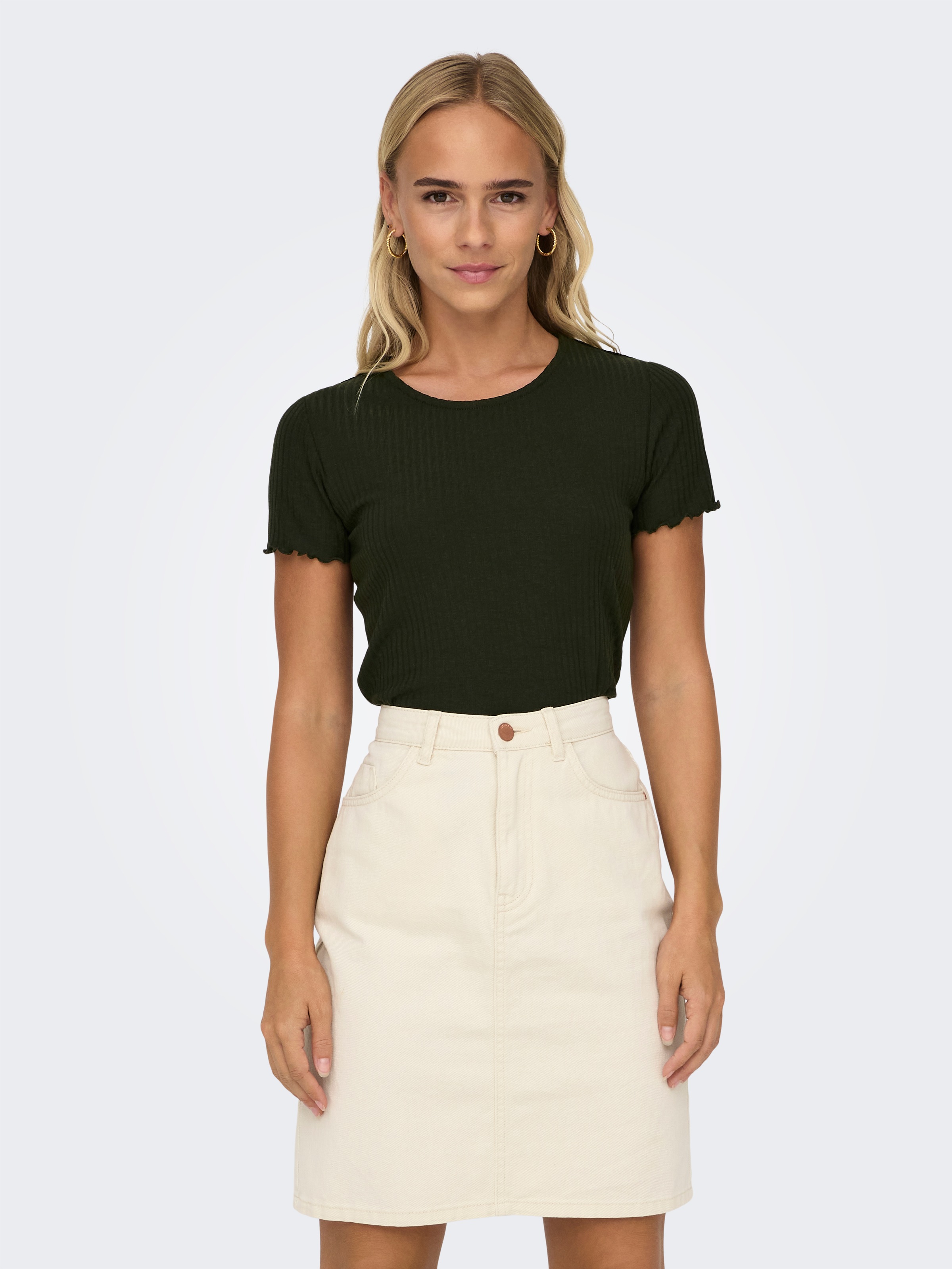 ONLY Rundhalsshirt "ONLEMMA S/S SHORT TOP NOOS JRS" Rundhals, modisch, regu günstig online kaufen