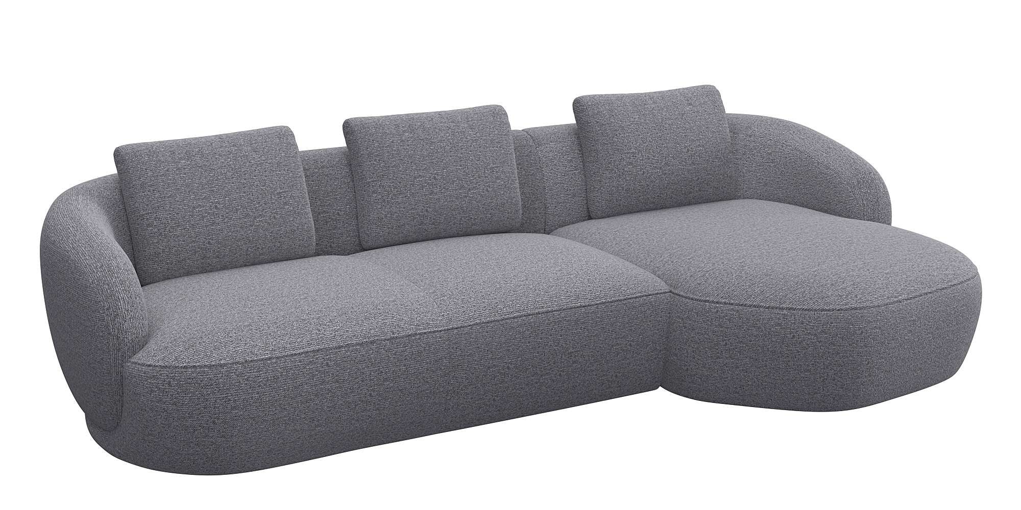 FLEXLUX Wohnlandschaft "Torino, rund, L-Form, Sofa-Ecke mit Recamiere, Long günstig online kaufen