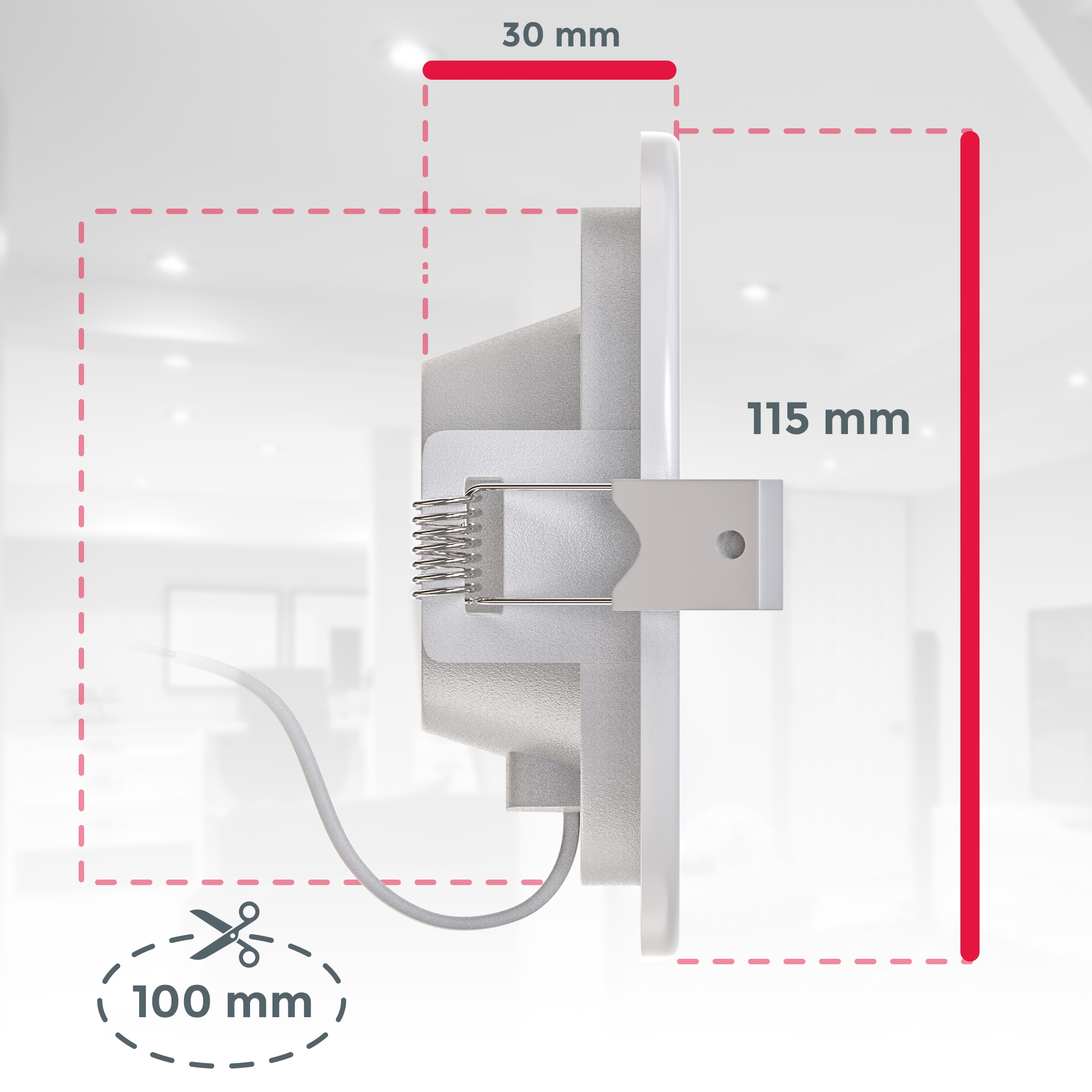 B.K.Licht LED inkl. 5W flach, BAUR 3000K, IP44 Einbauleuchte, | 450LM 3x ultra Einbauspots, Bad