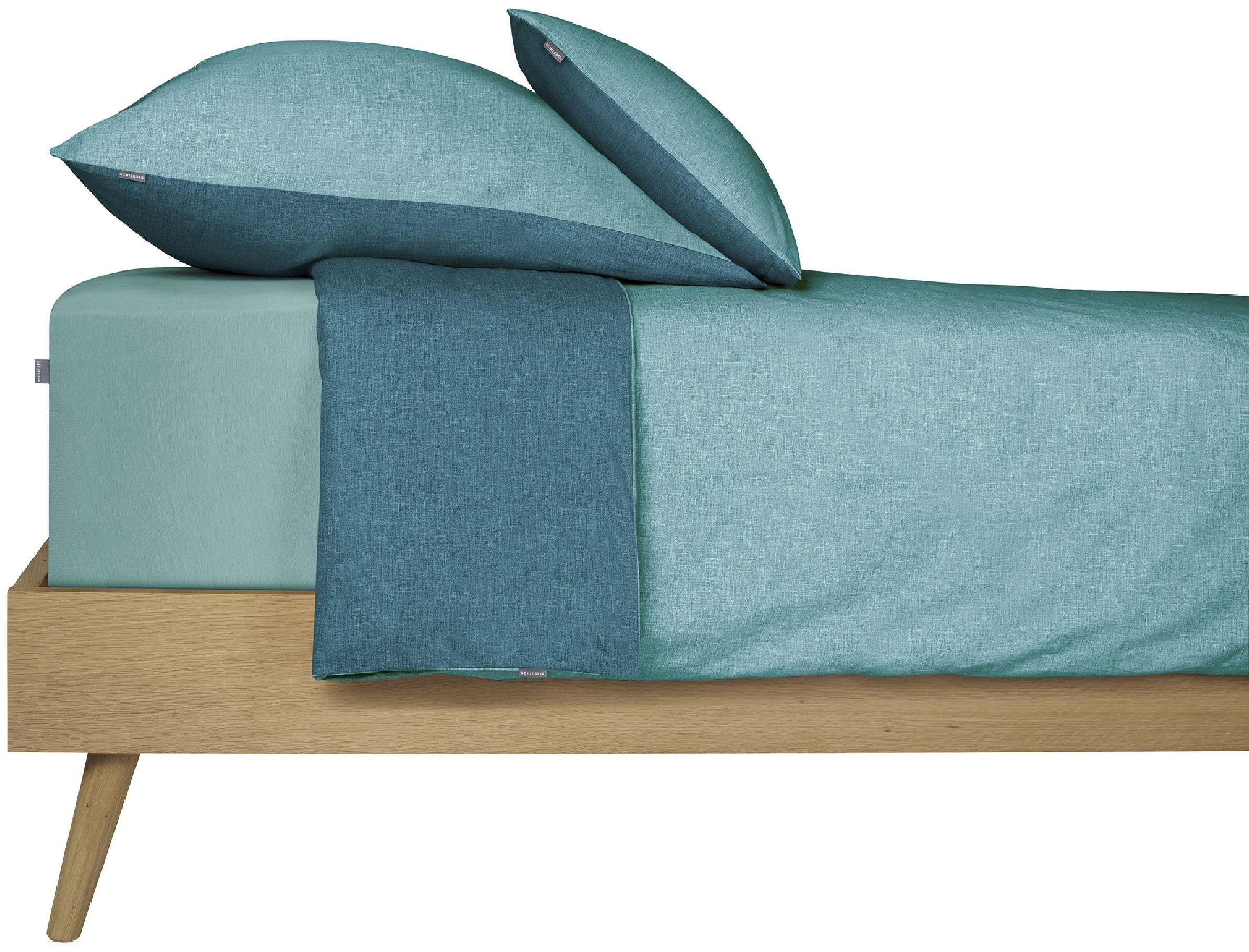 Thumbnail - Schiesser Wendebettwäsche "Doubleface aus weicher Baumwolle mit edlem Melangeeffekt" 2 Stk. tlg. ab Größe 135x200 cm erh...