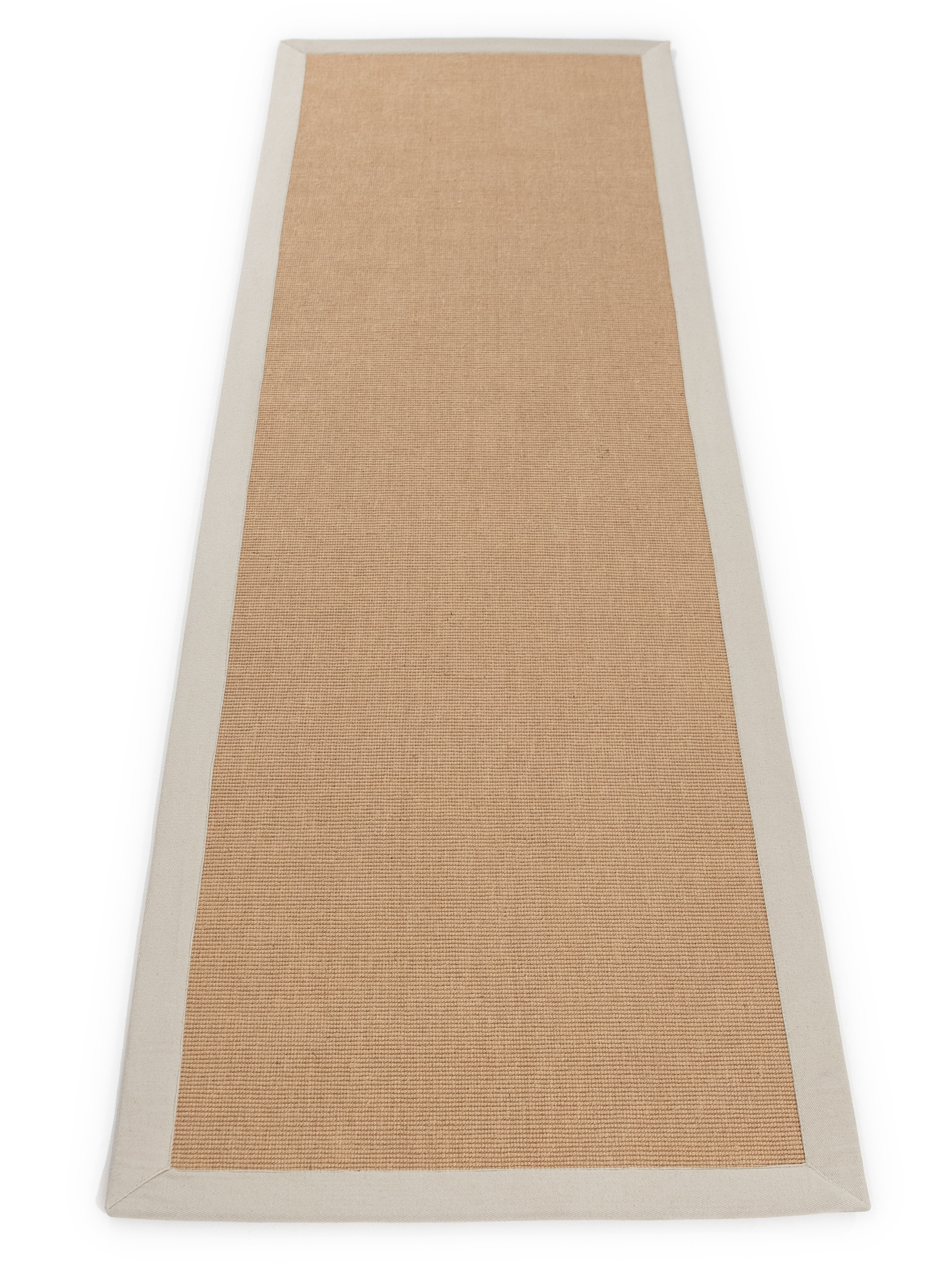 Sisalteppich CARPETFINE "Sisal , auch als Läufer erhältlich", beige (creme), B:80cm H:5mm L:400cm, Sisal, Teppiche, Sisalteppich, mit farbiger Bordüre, Anti Rutsch Rückseite, viele Größen, Wohnzimmer