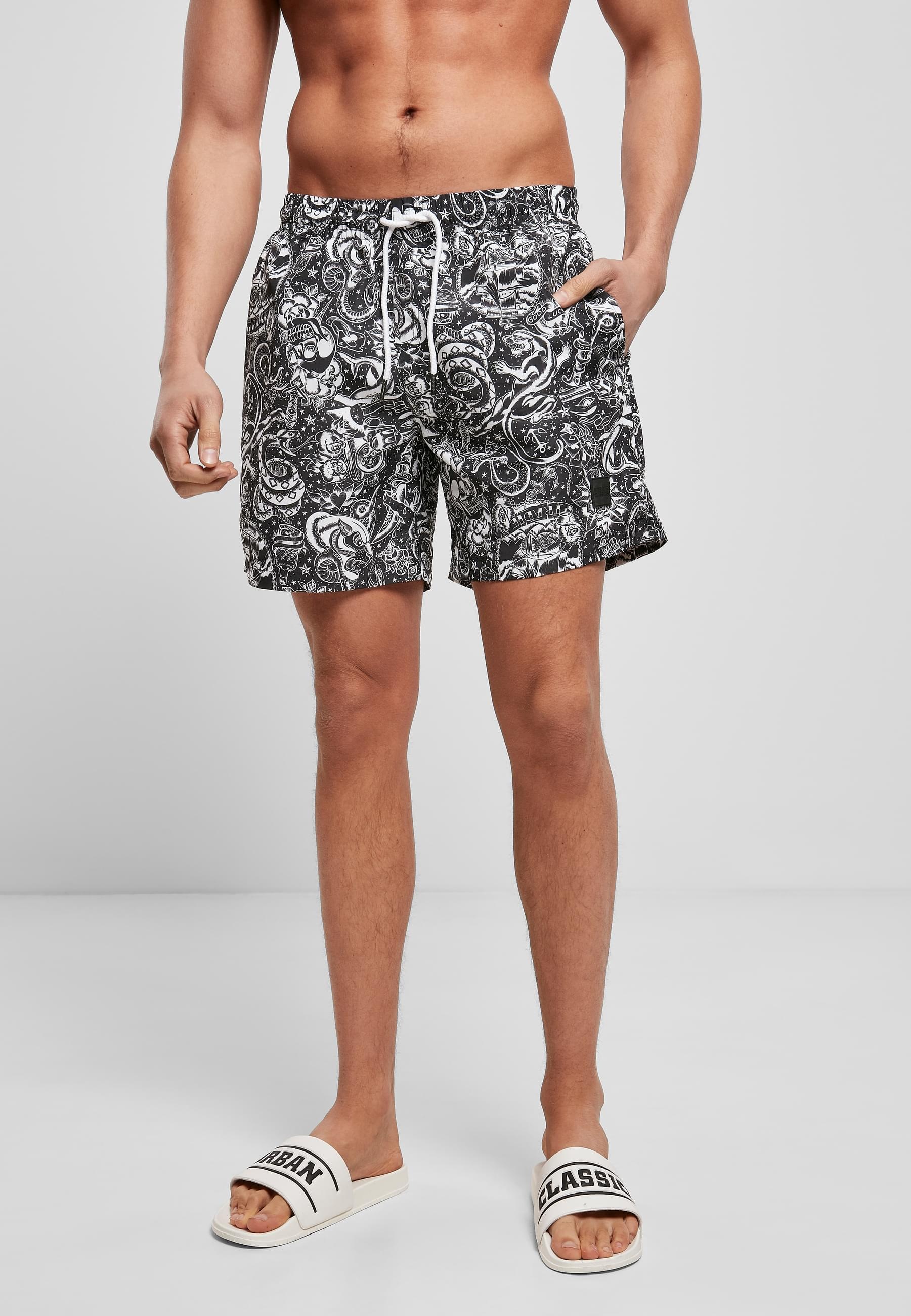 URBAN CLASSICS Badeshorts »Urban Classics Herren Pattern Swim Shorts«