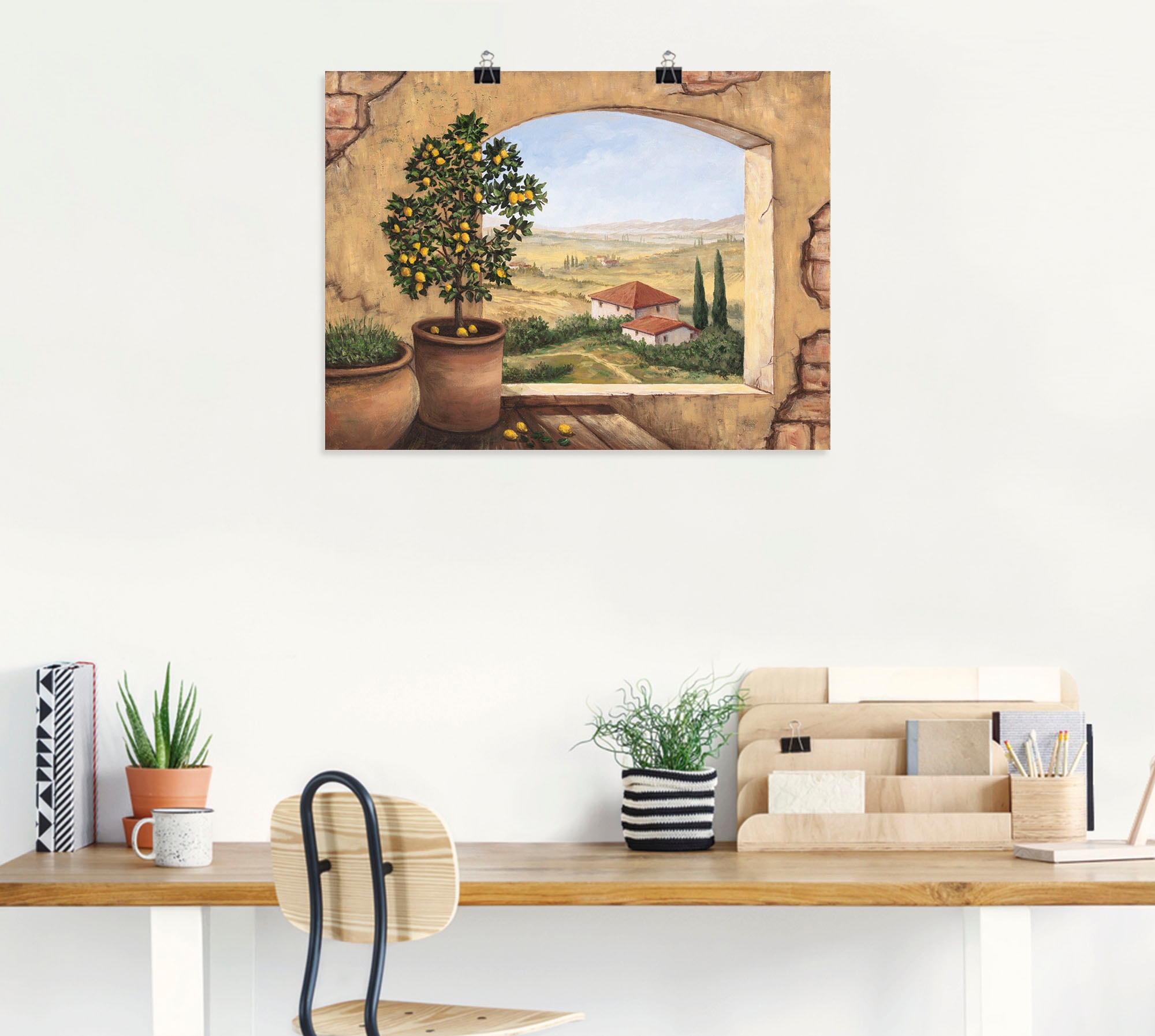 Artland Wandbild »Fenster in der Toskana«, Fensterblick, (1 St.), als Alubild, Outdoorbild, Leinwandbild, Poster, Wandaufkleber