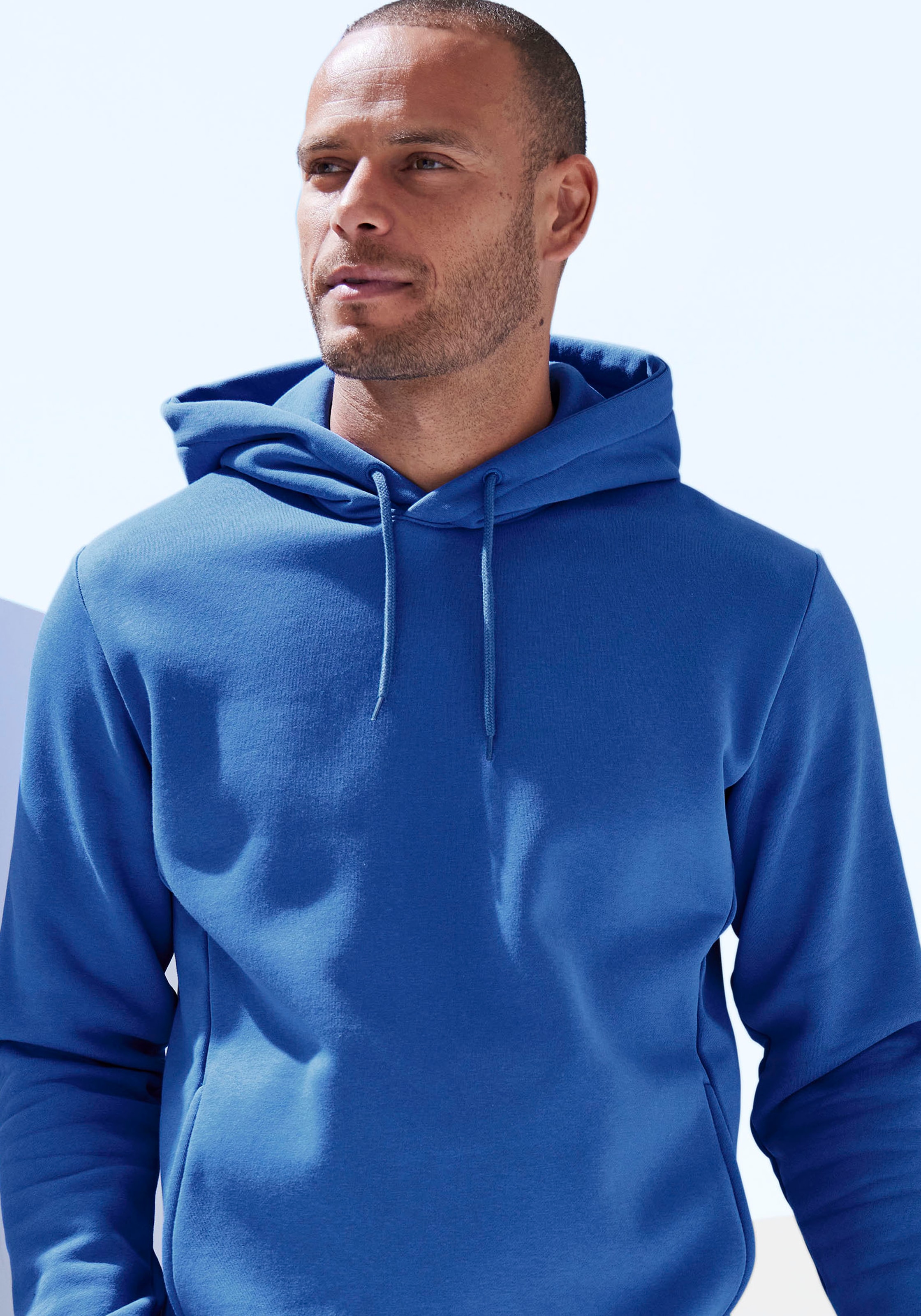 John Devin Hoodie, Langarm, Sweatshirt mit Rundhals und Kapuze, Baumwollmischung