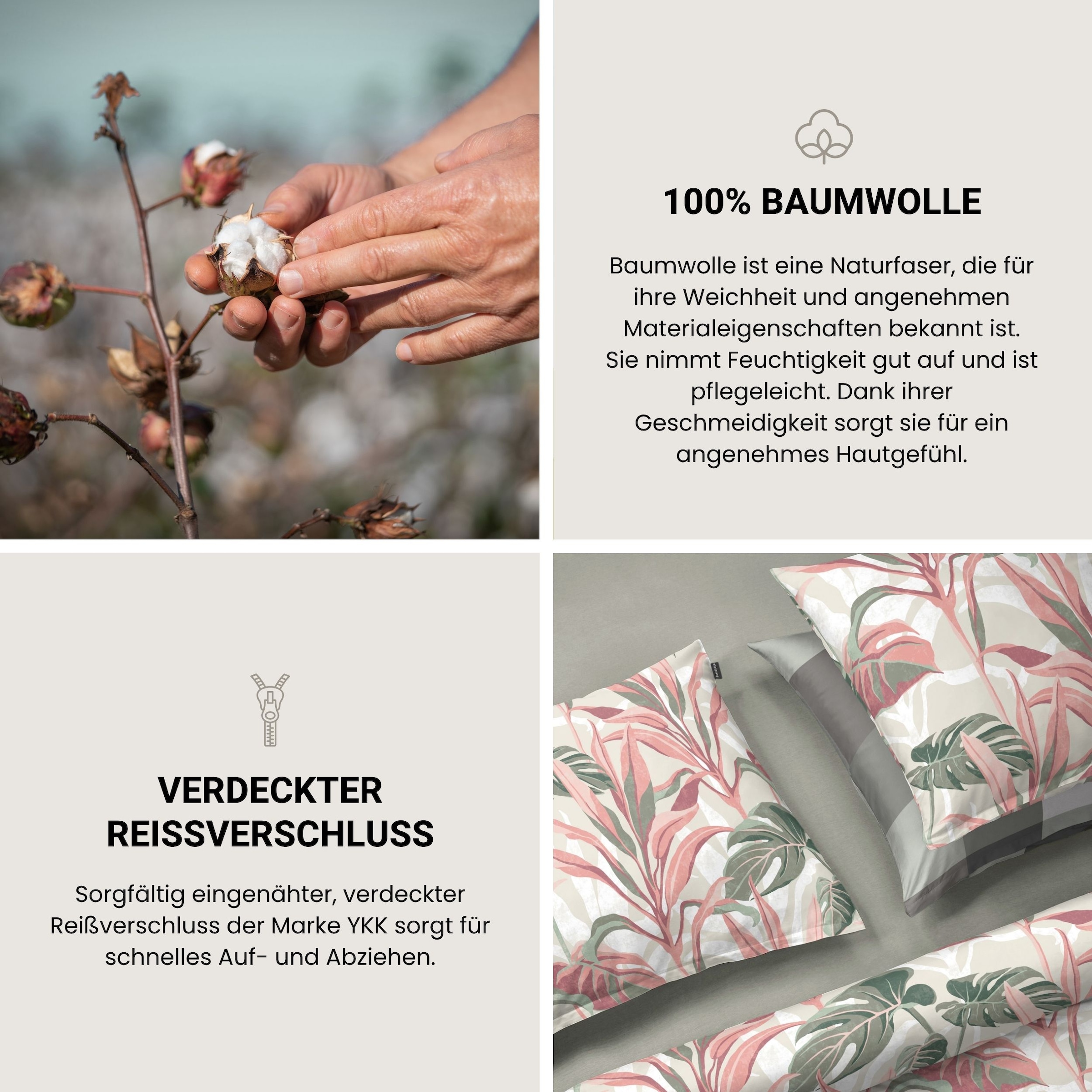 Schiesser Bettwäsche »Camilla aus weicher Baumwolle mit floralem Muster« 2 OEKO-TEX® MADE IN GREEN