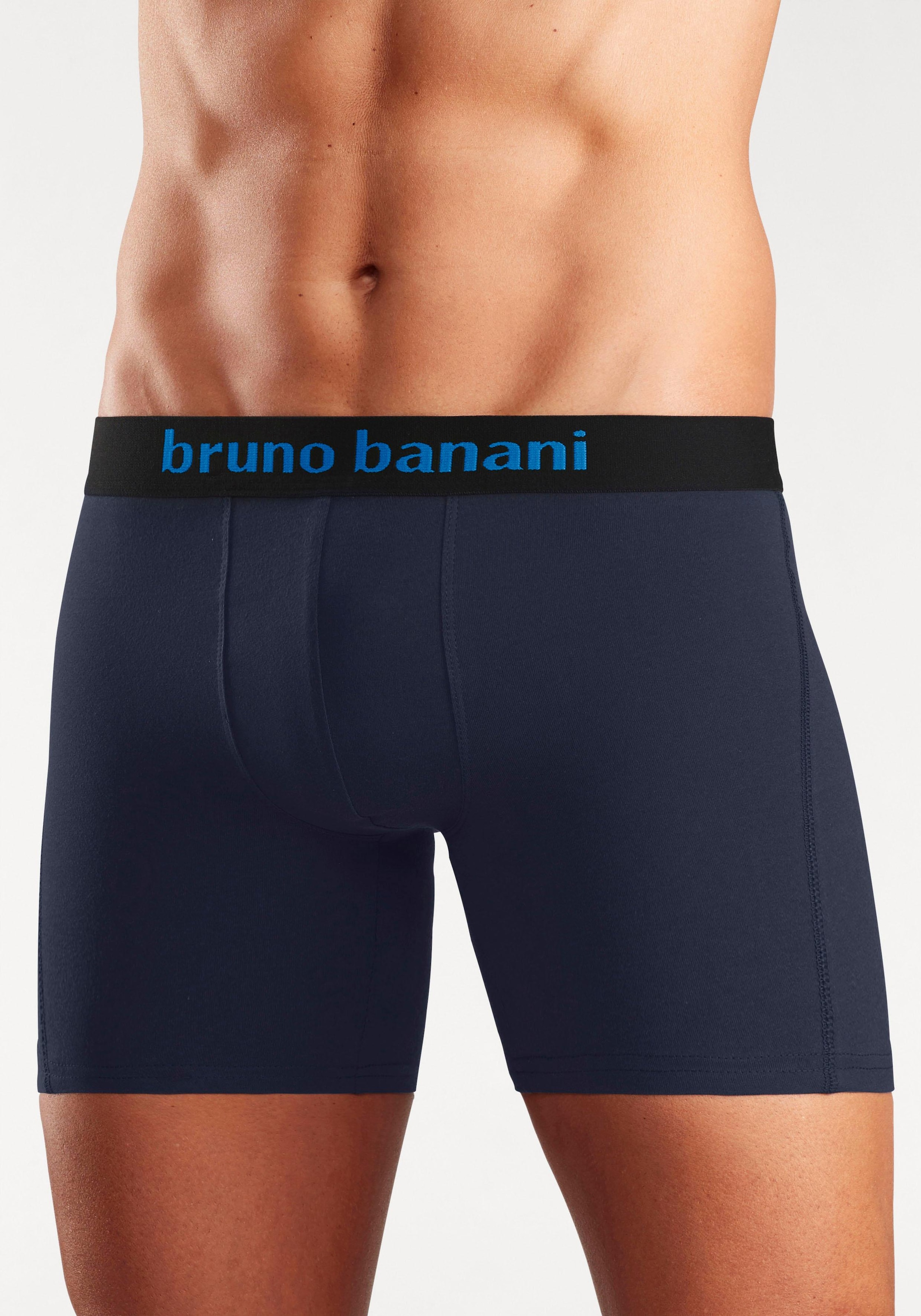 Bruno Banani Boxer »Unterhose für Herren«, (Packung, 4 St.), mit längerem Bein und auffälligen Logobund