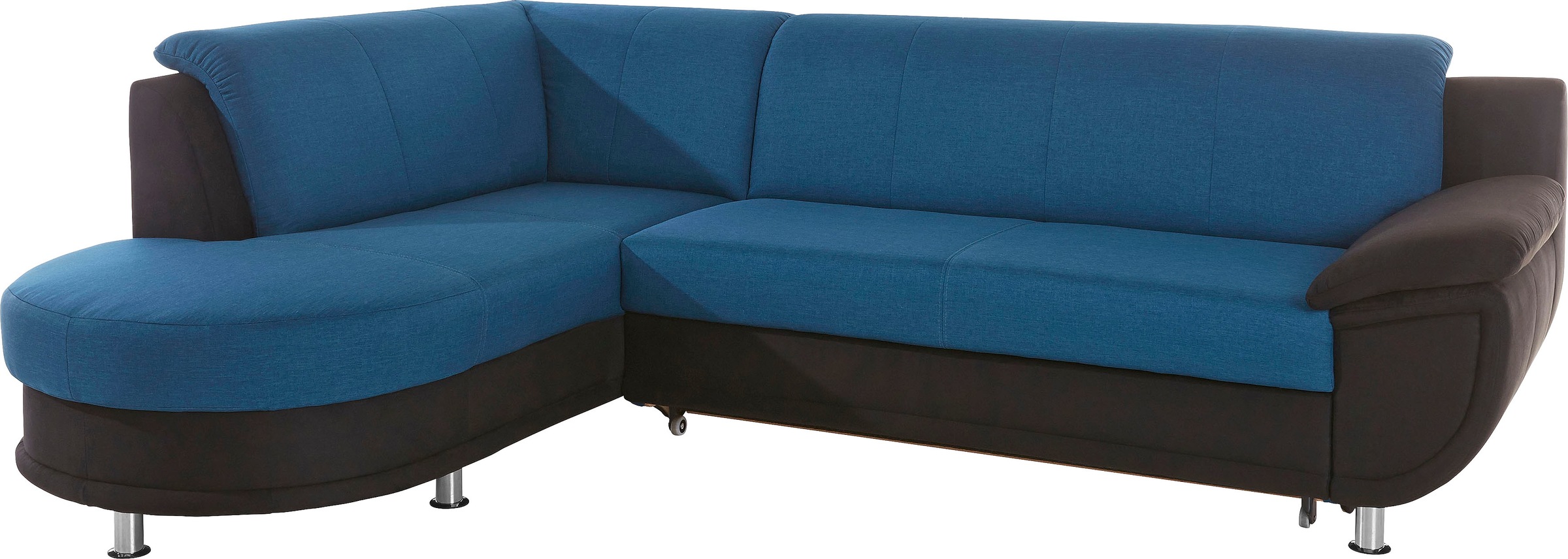 TRENDMANUFAKTUR Ecksofa »Rondo 3, zeitlos und bequem, Materialmix, breite Armlehnen, L-Form«, wahlweise mit Federkern für mehr Komfort, wahlweise mit Bettfunktion
