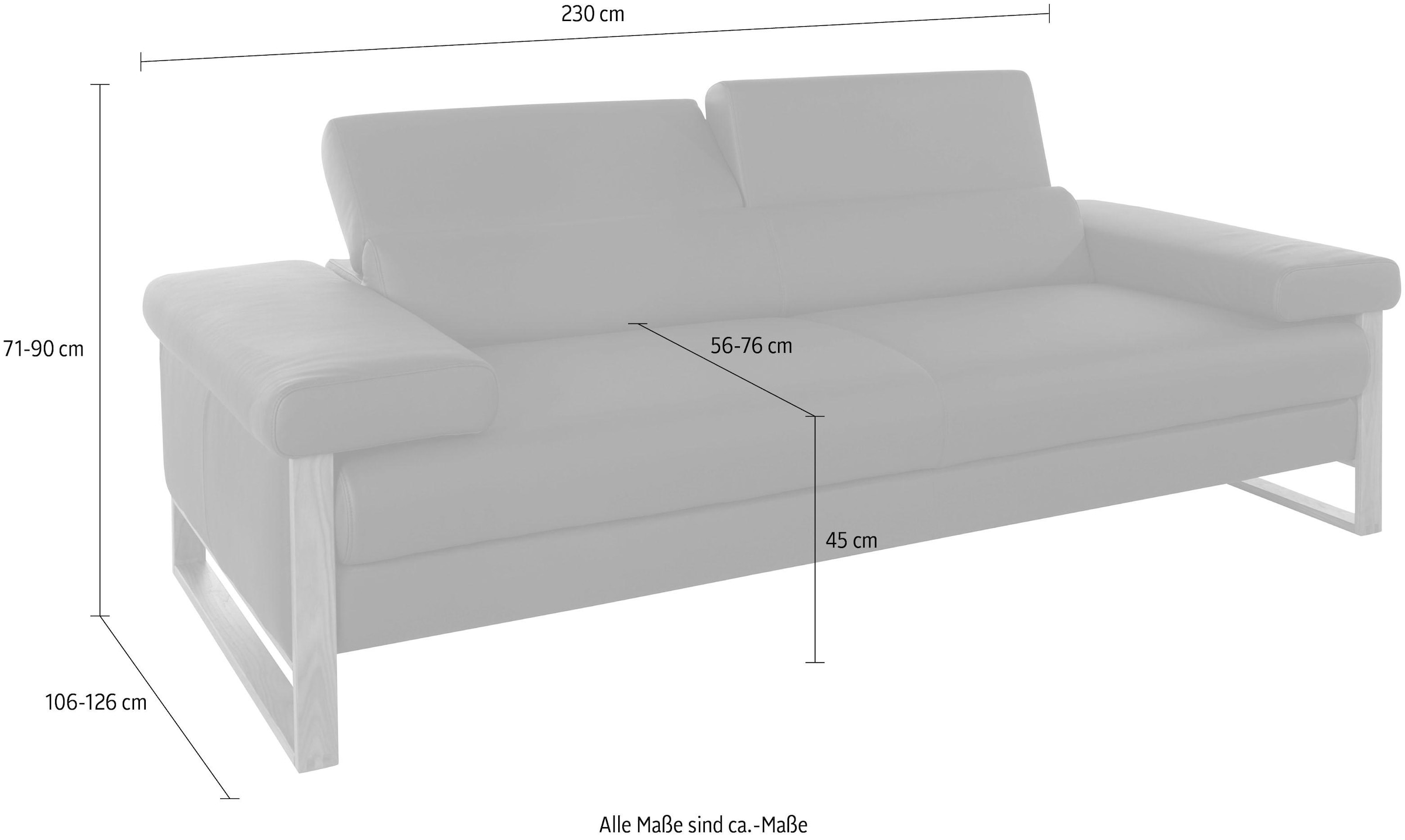 W.SCHILLIG 2,5-Sitzer »finn«, German Design Award 2016, Fußgestell Nussbaum natur, Breite 230 cm