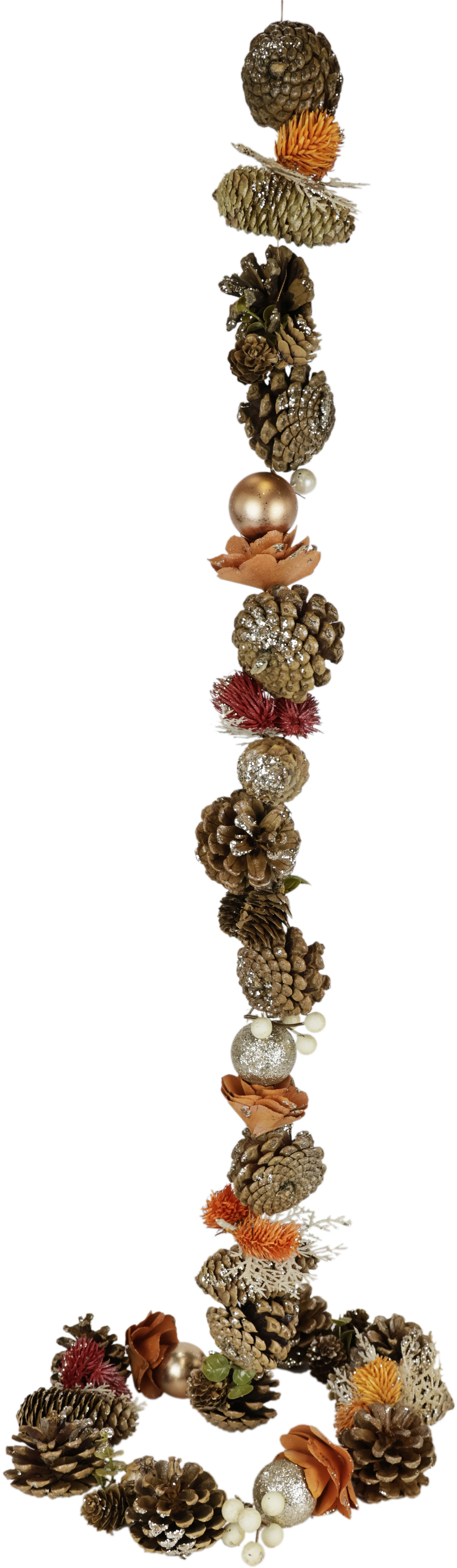 I.GE.A. Kunstgirlande "Naturgirlande Zapfen" Trockenblumen Christbaumkugeln Beeren