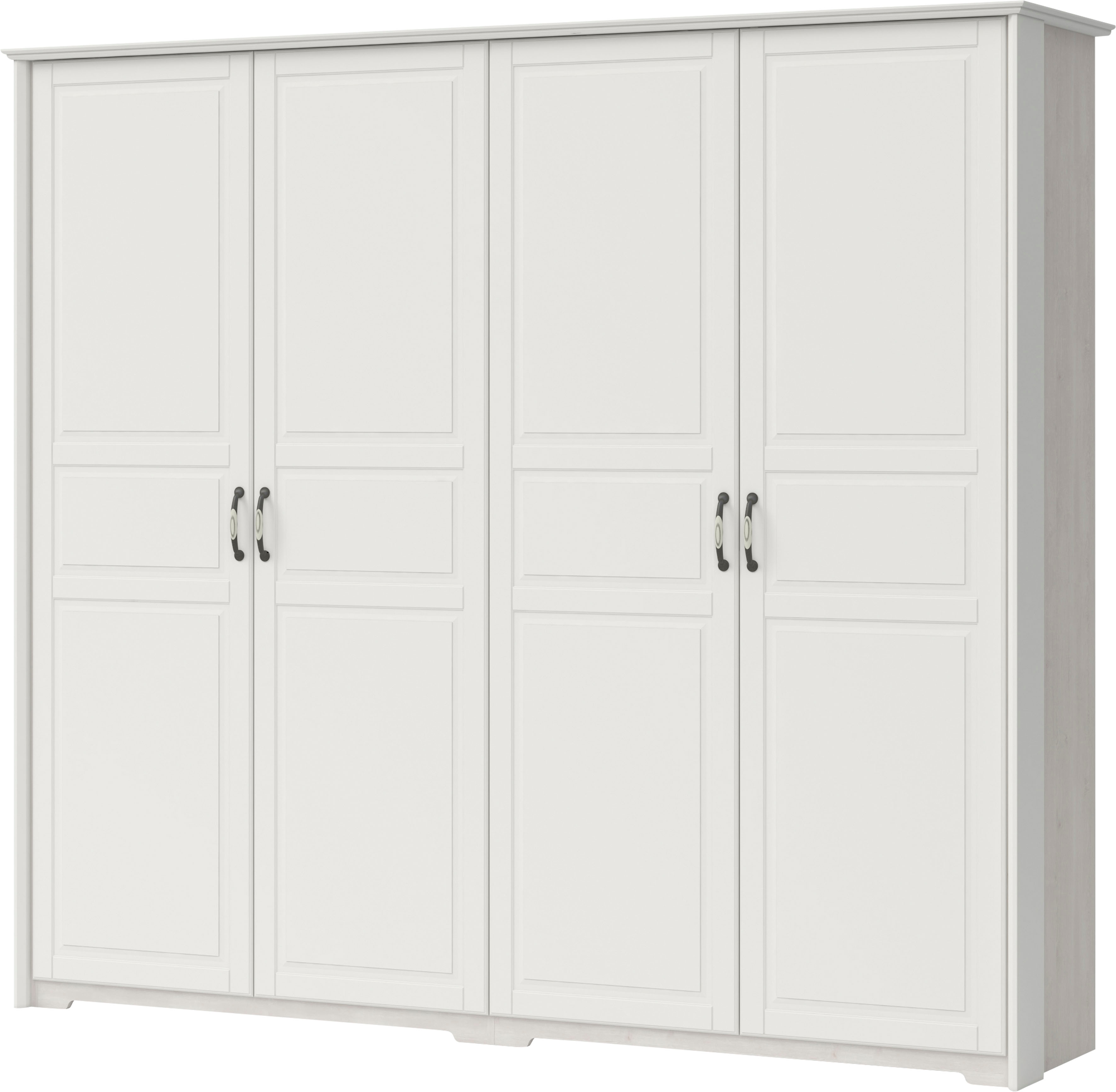OTTO home Kleiderschrank "Evergreen, wahlweise in 3 Breiten, Höhe 224cm" besonders dekorierter Metallgriff, Kasettenoptik in der Front, im klassischen Landhausstil,FSC-zertifiziert,hochwertige UV Lackierung