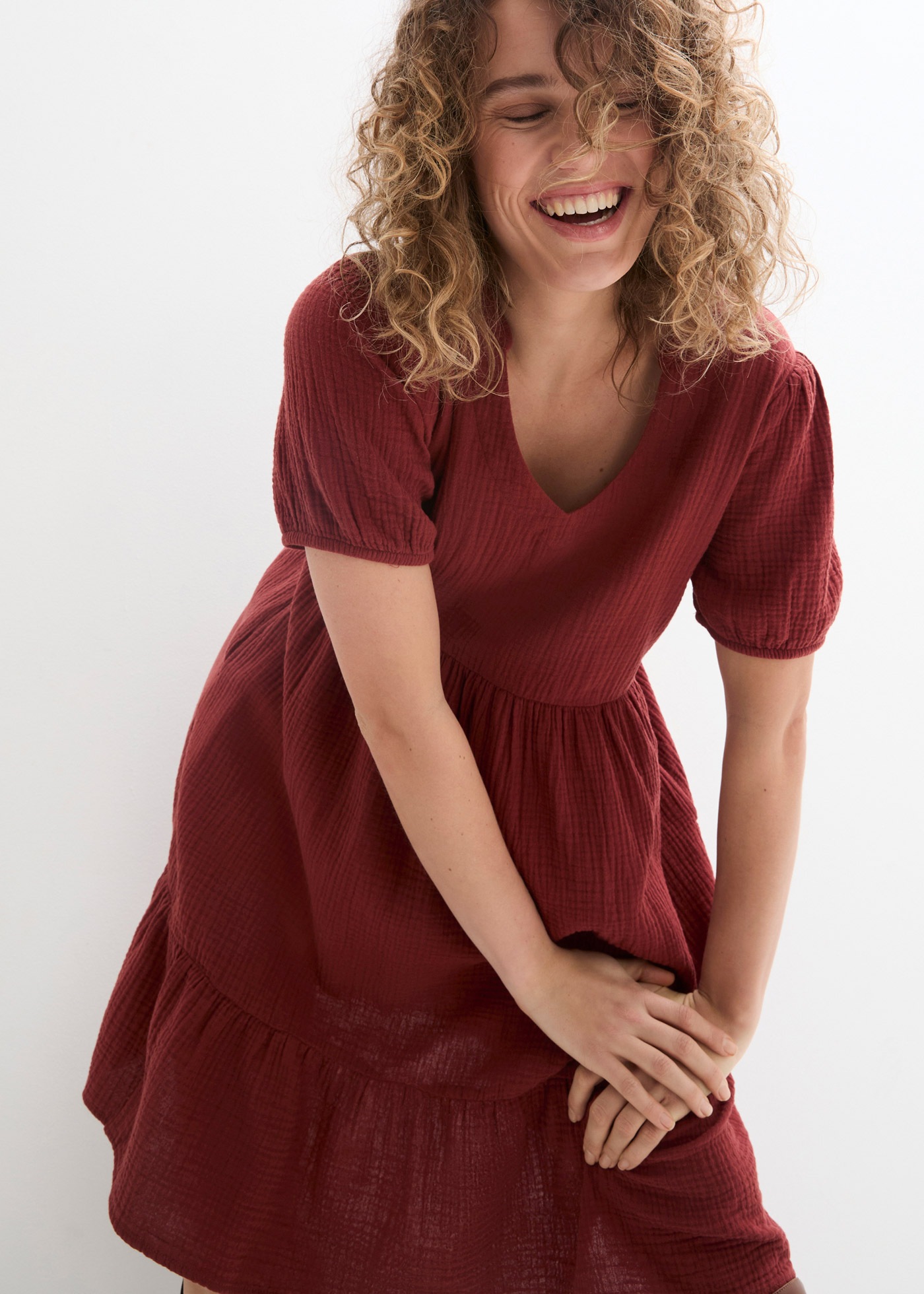 bonprix Sweatkleid Oversized-Kleid aus Baumwoll-Musselin günstig online kaufen