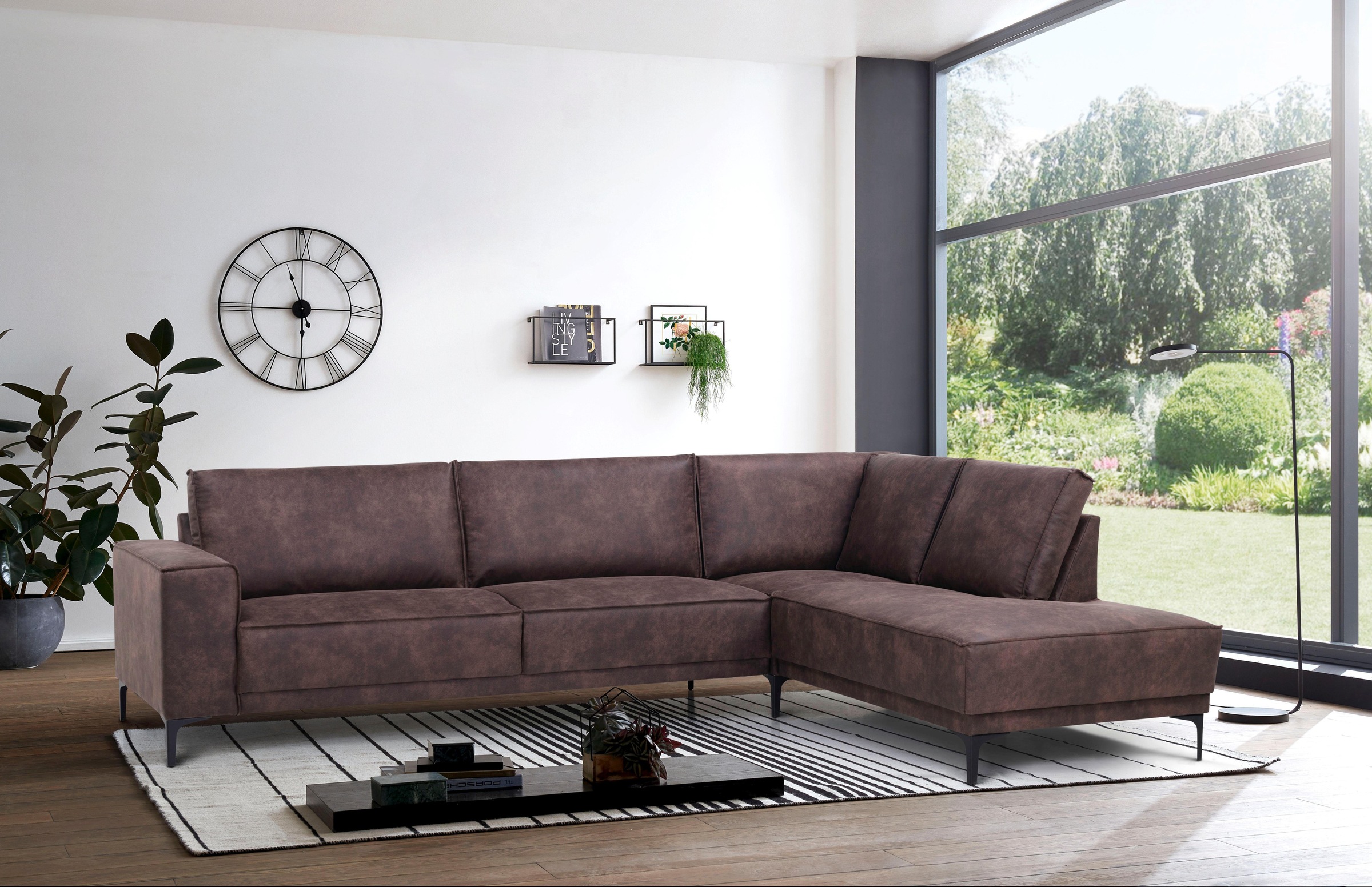 OTTO home Ecksofa "Polsterecke Oland, Struktur, Flachgewebe, Luxus-Microfas günstig online kaufen