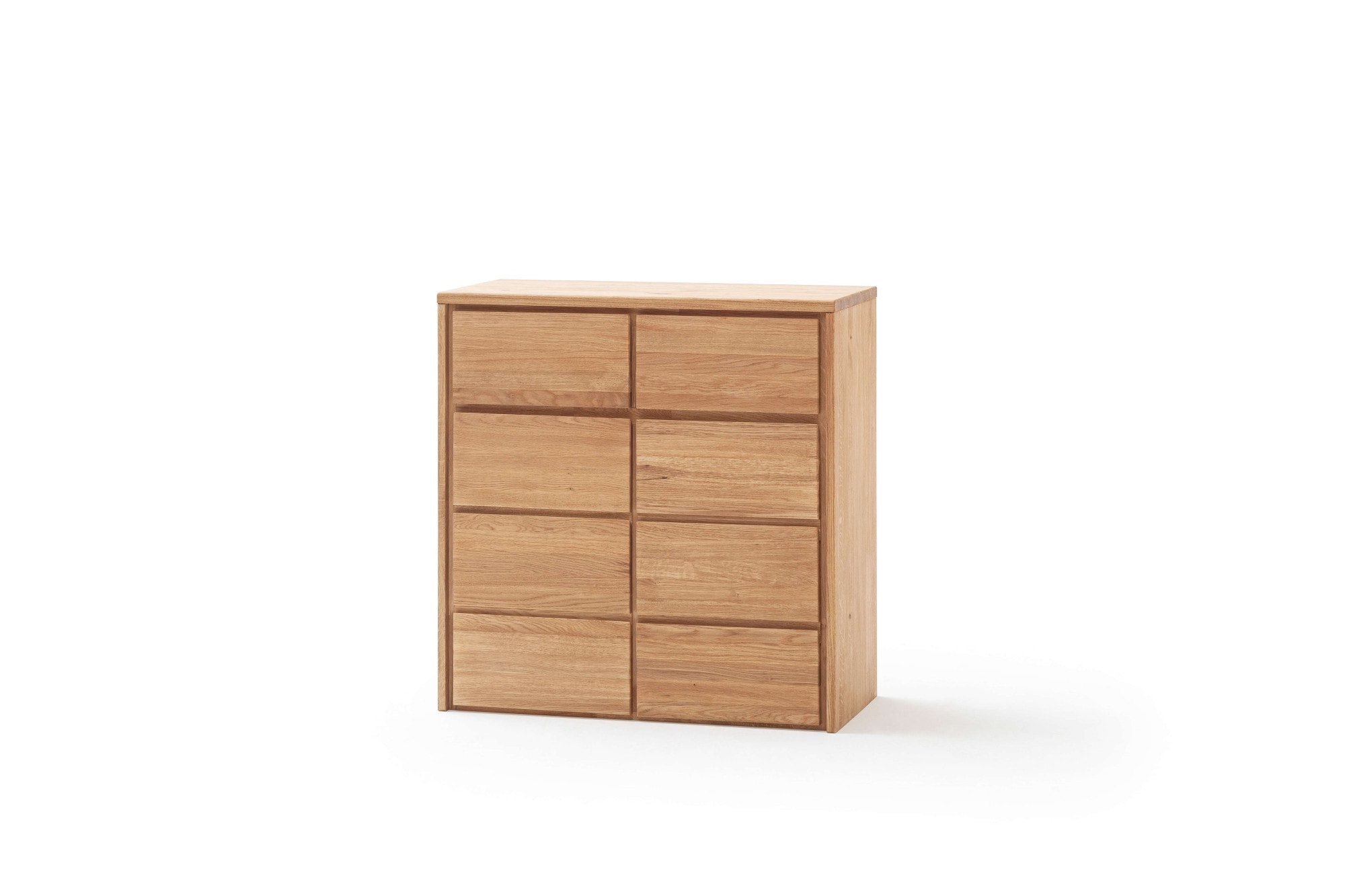 Home affaire Kommode »Zetra Schubladenschrank, 2 Schubladen/2 Türen mit Soft-Close-Function«, Fertig montiert, Eiche Massivholz, Breite 88 cm