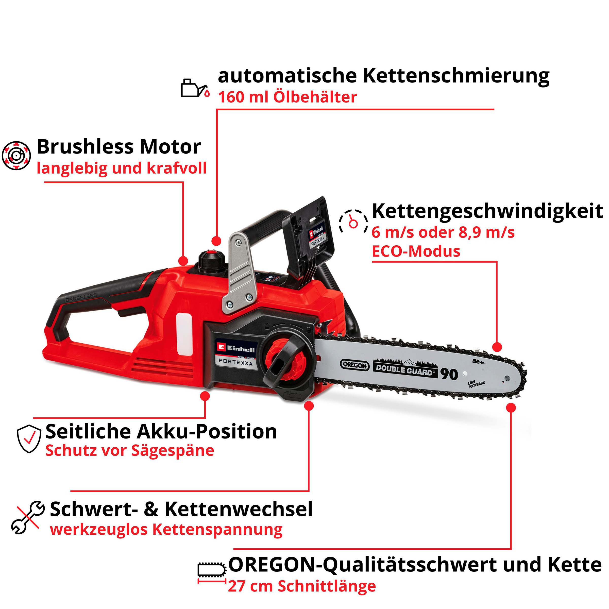 Einhell Akku-Kettensäge »FORTEXXA 18/30«, ohne Akku und Ladegerät