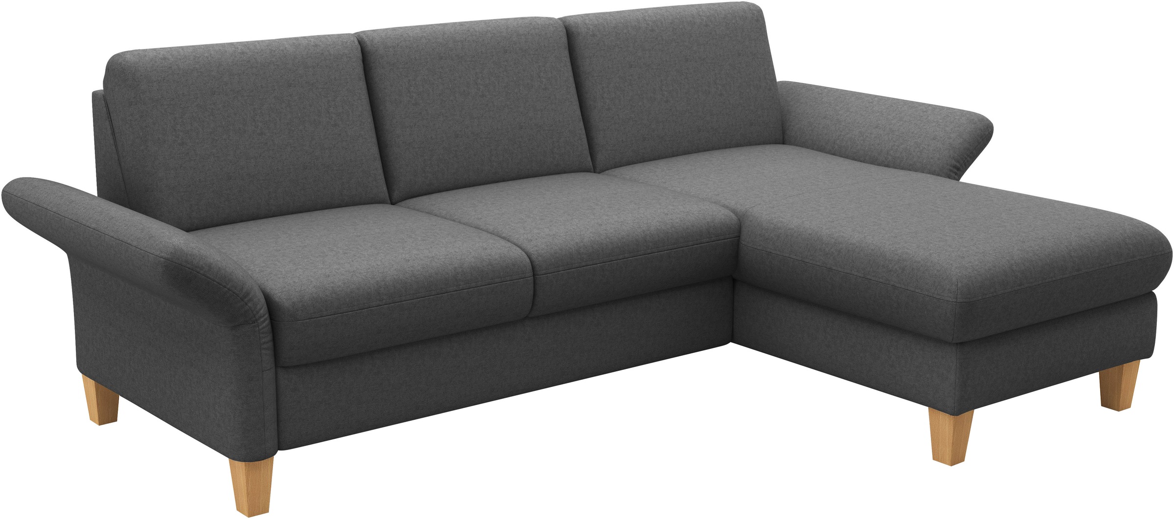 Home affaire Ecksofa »Rochelle«, wahlweise mit Armlverstellung, Klappbett mit Rollen & Bettkasten