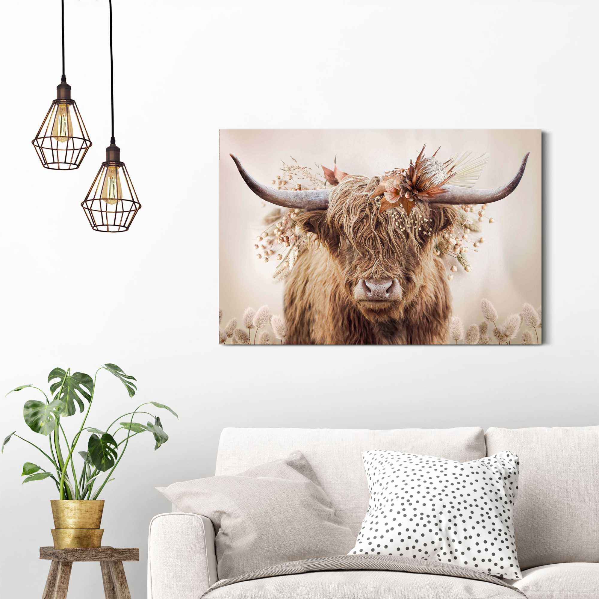 Reinders Deco-Panel "Highlander in Blumen" günstig online kaufen