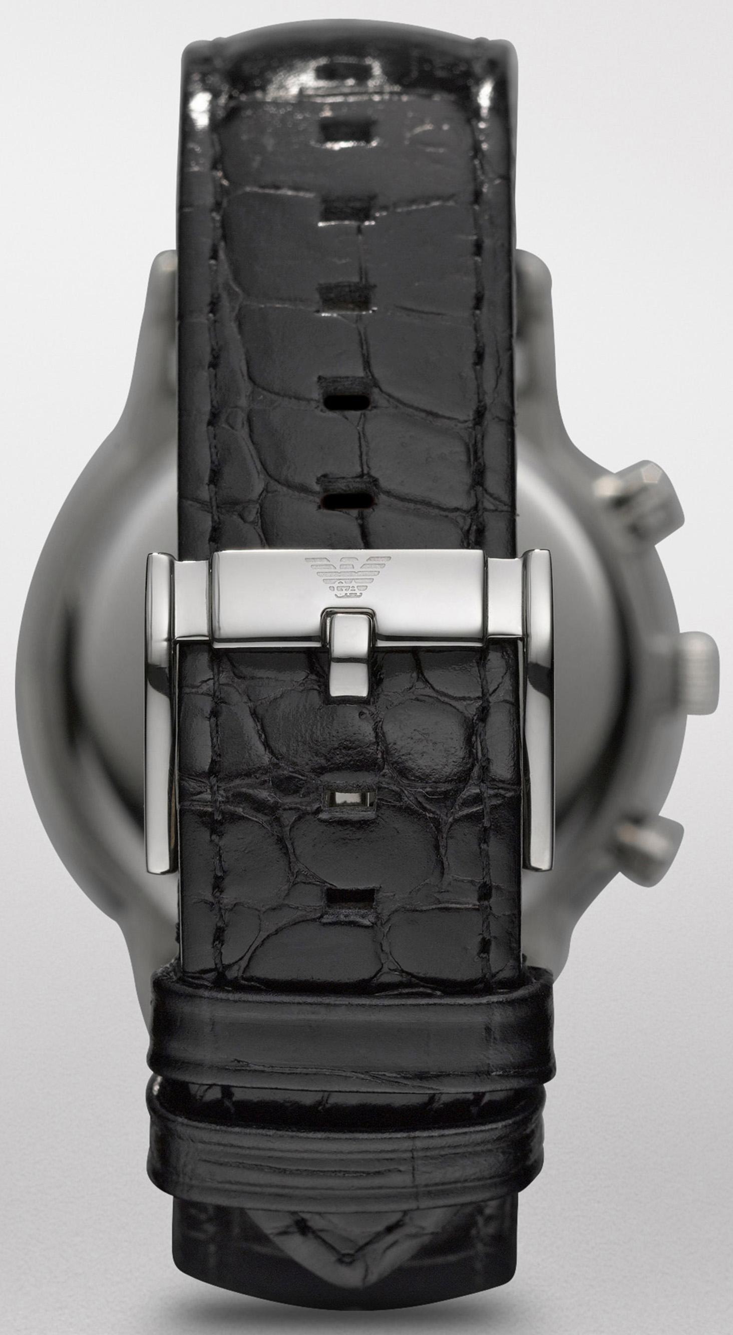 Emporio Armani Chronograph, Quarzuhr, Armbanduhr, Herren, Stoppfunktion, Datum, Lederarmband