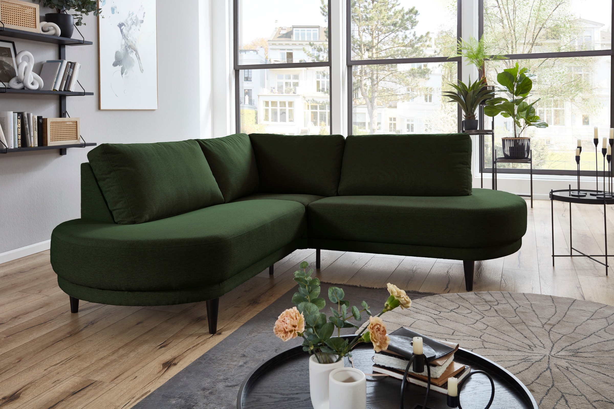 ATLANTIC home collection Ecksofa "Ronny L-Form", mit Wellenunterfederung, o günstig online kaufen
