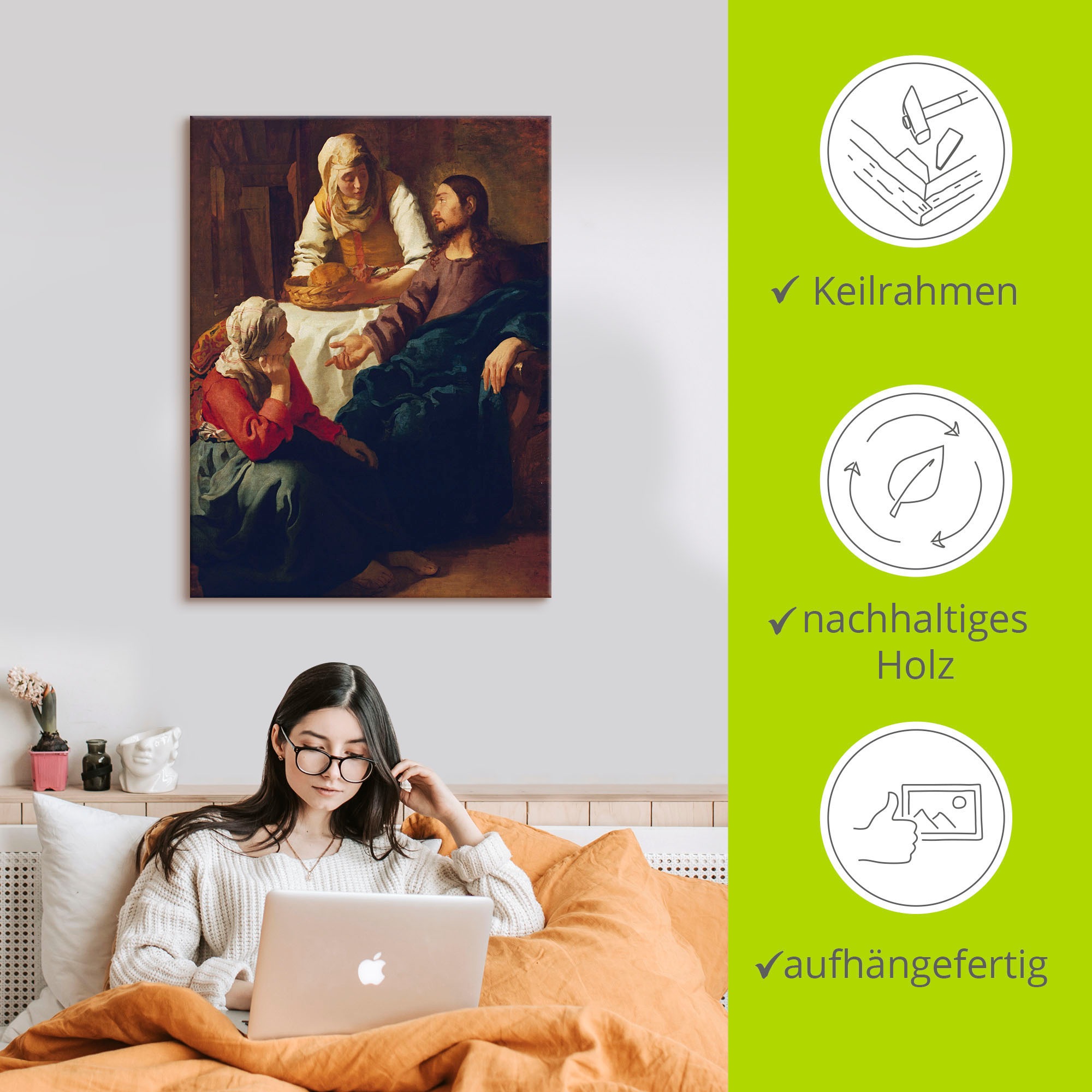 Artland Leinwandbild »Christus im Hause von Martha und Maria«, Religion, (1 St.), auf Keilrahmen gespannt