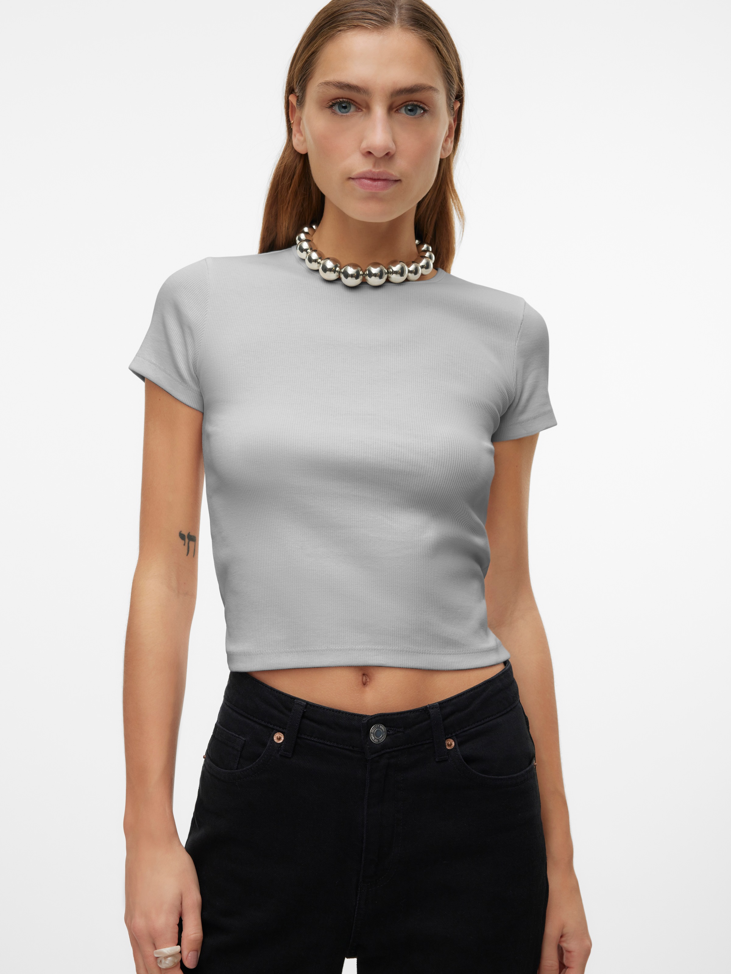Vero Moda Kurzarmshirt "VMCHLOE SS SHORT TOP JRS NOOS" Baumwollmischung günstig online kaufen