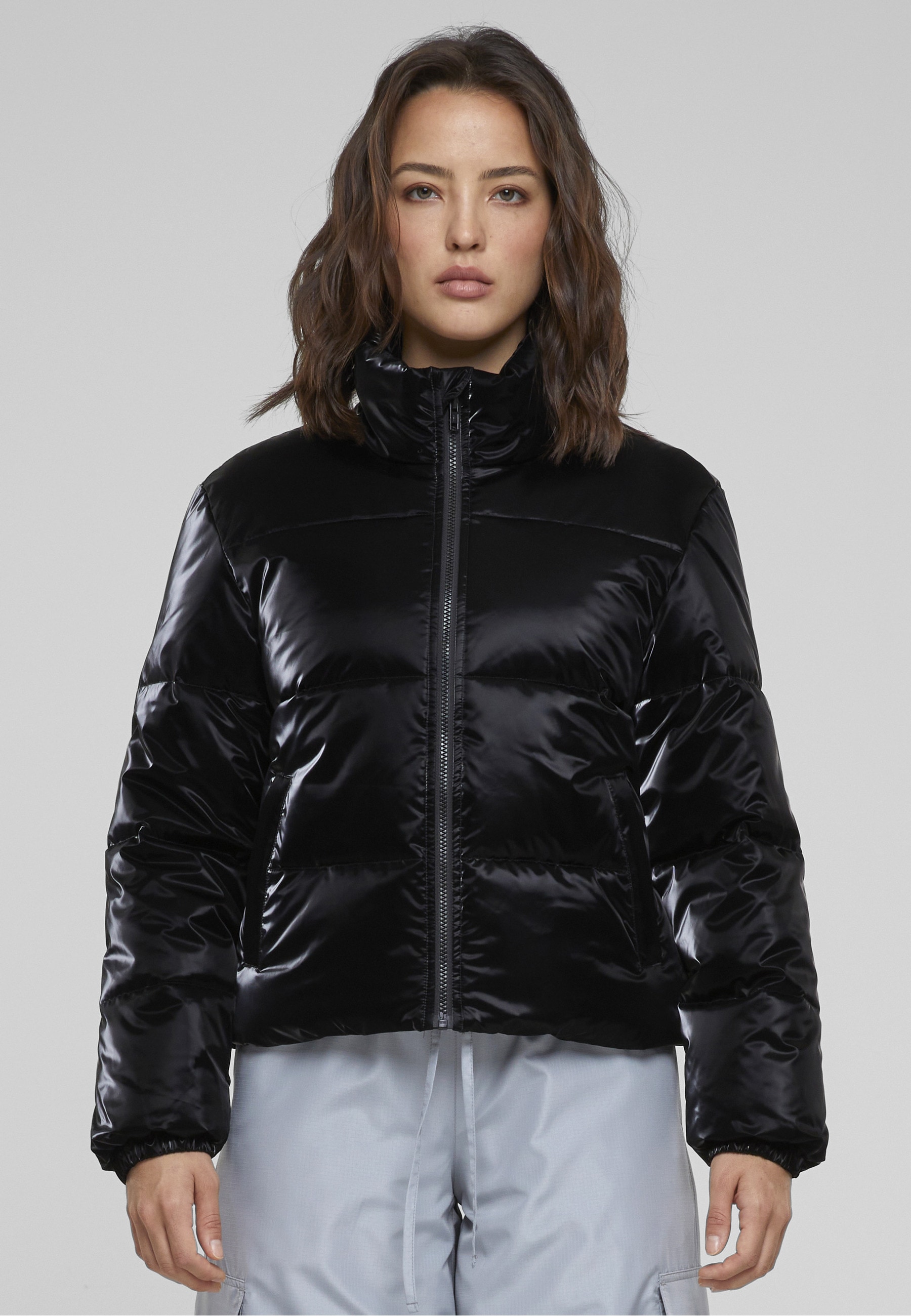 URBAN CLASSICS Winterjacke »Urban Classics Damen Ladies Shark Skin Puffer Jacket« 1 Stk. tlg. ohne Kapuze