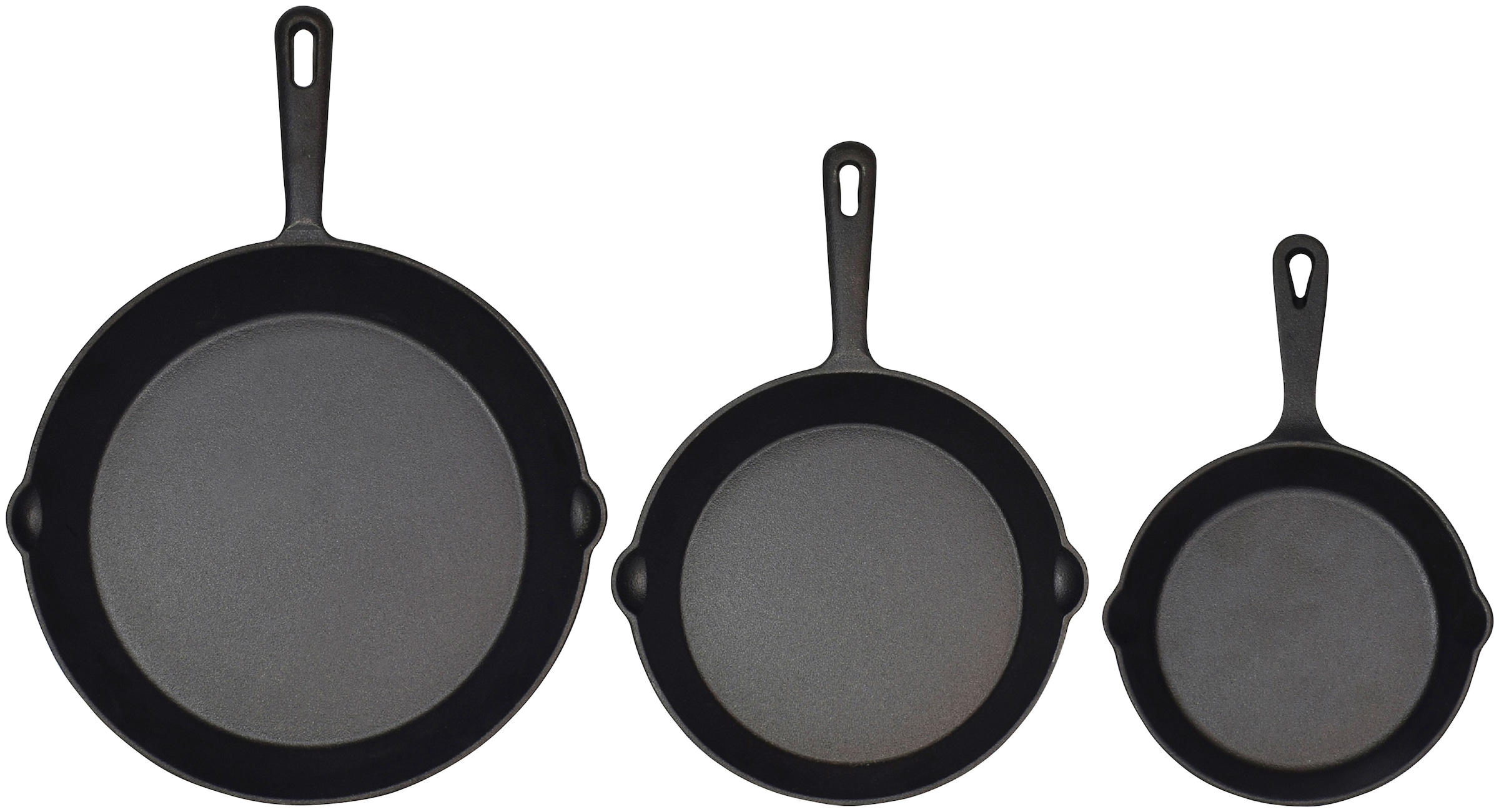 Jim Beam BBQ Grillpfanne Gusseisen 3 Stk. tlg. 15,8 / 19,7 / 24,8 cm Durchm günstig online kaufen