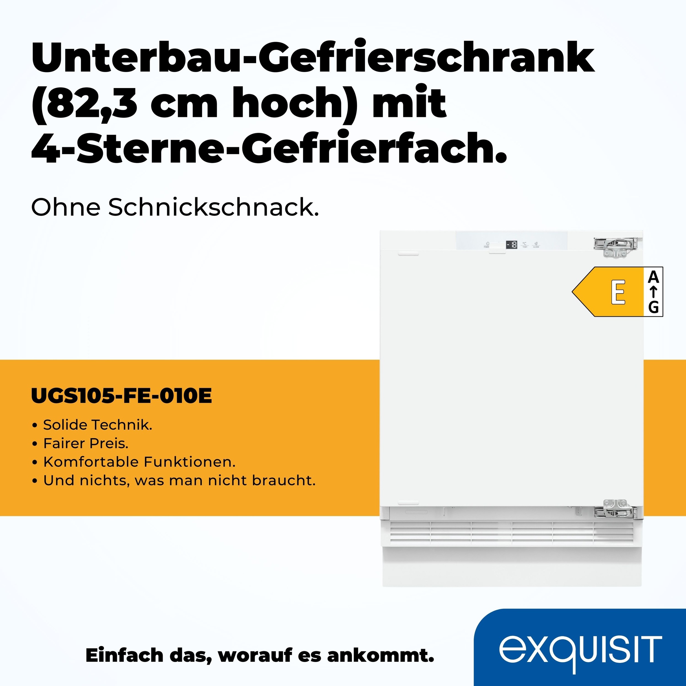 exquisit Gefrierschrank »UGS105-FE-010E« 82,3 cm hoch 59,5 cm breit