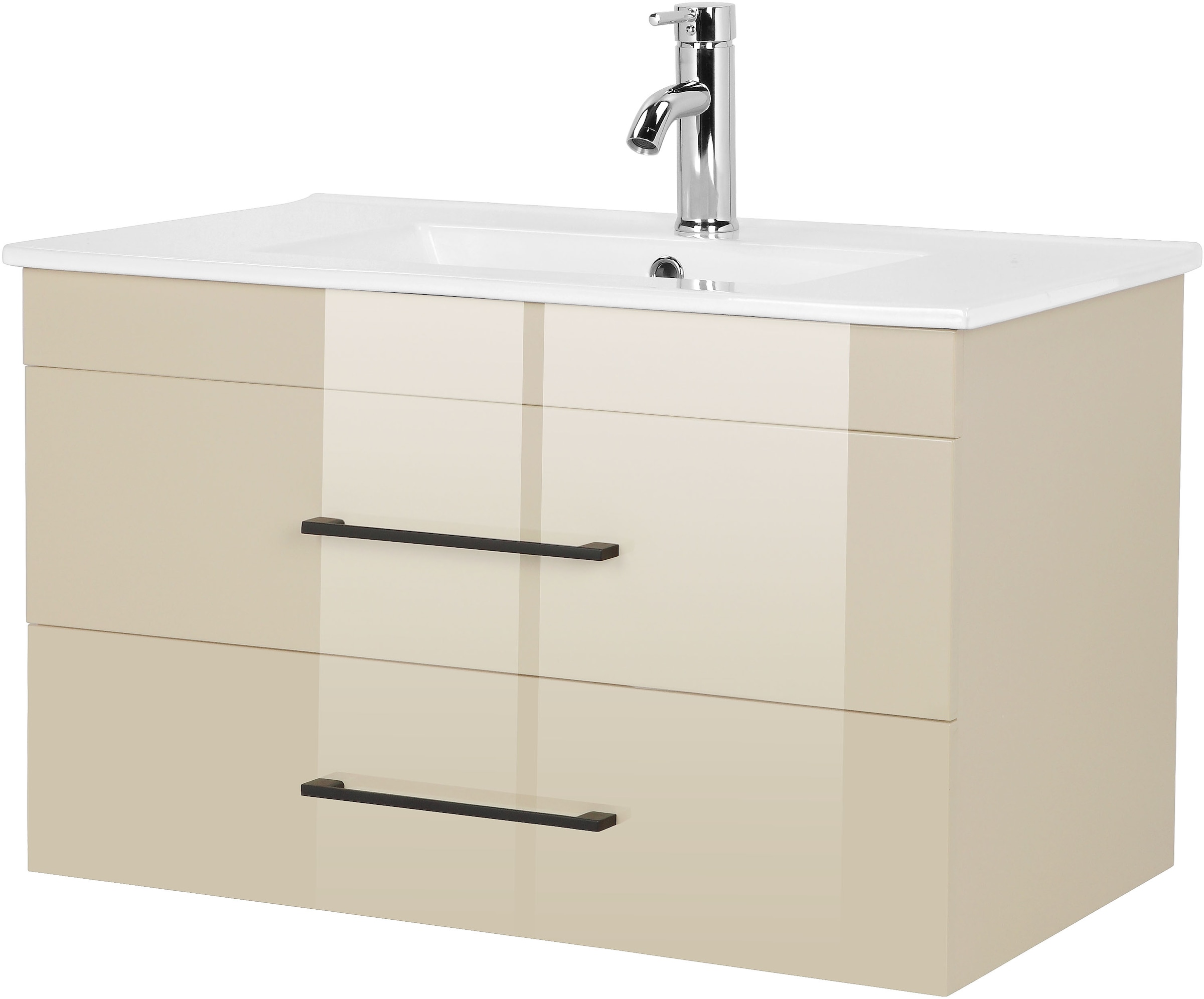welltime Waschtisch "Florenz Badmöbel Badschrank mit Waschbecken" günstig online kaufen
