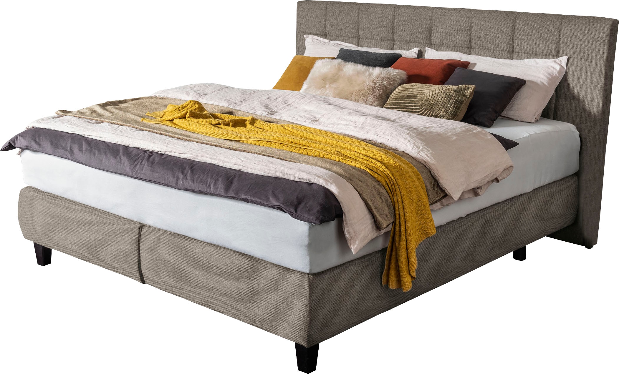 alina Boxspringbett »Edera«, Doppelbett wahlweise mit Topper, Liegefläche 180x200 cm, mit Steppung