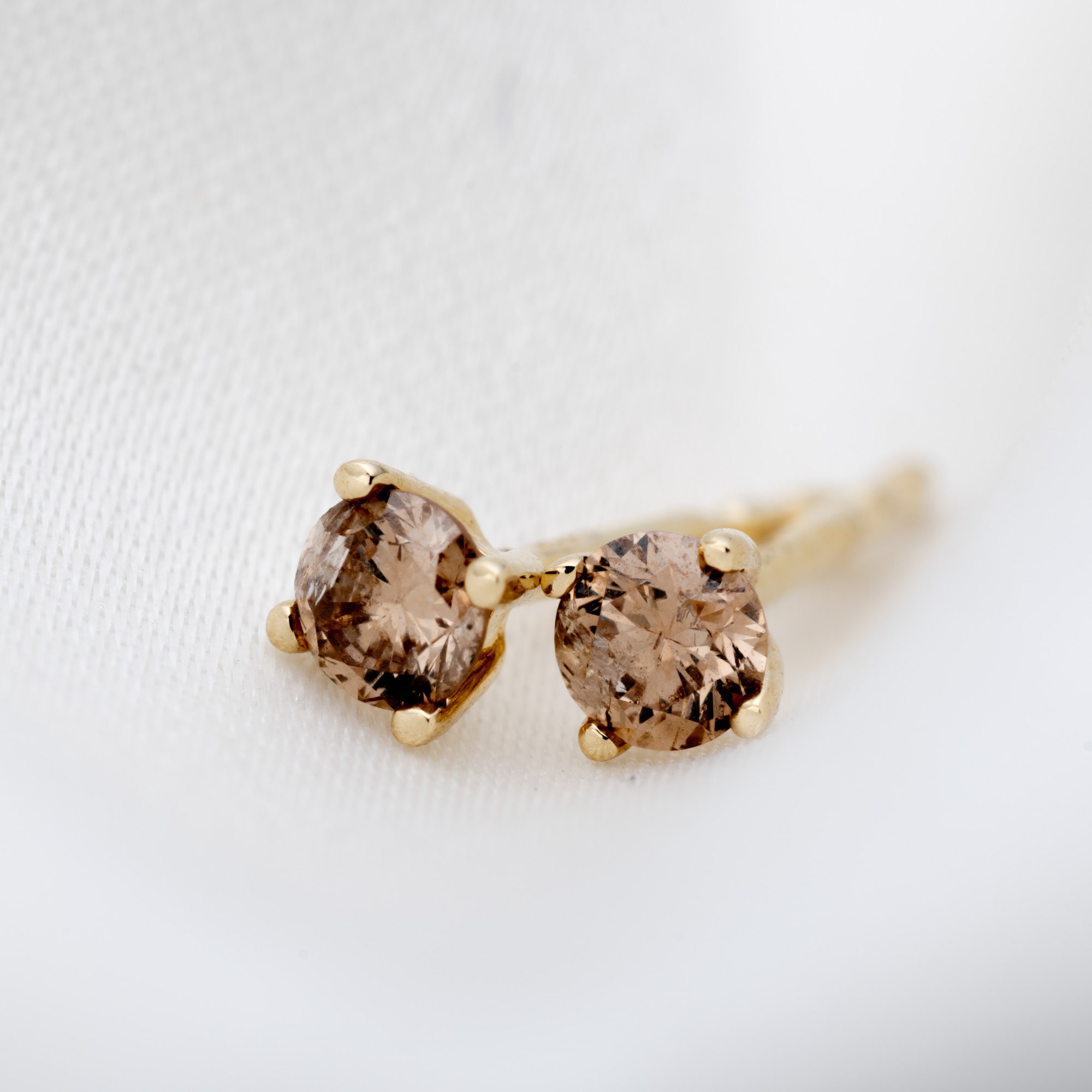 Orolino Paar Ohrstecker »585/- Gelbgold 2 Brill. 0,25 ct. braun«