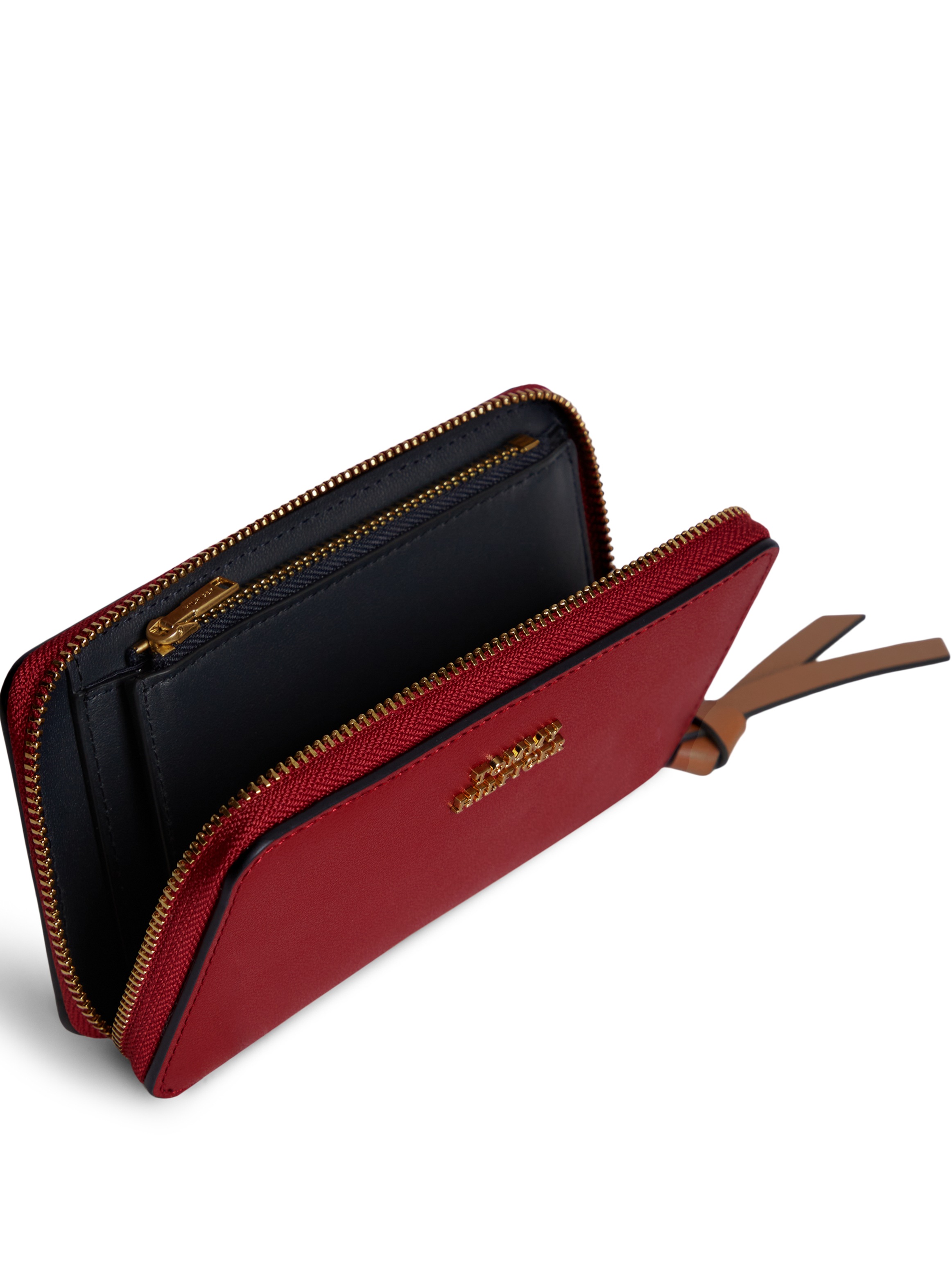 Tommy Hilfiger Geldbörse »TH LEATHER MED ZA WALLET« Damen Geldbeutel, Portemonnaie mit goldfarbenem Logoschriftzug