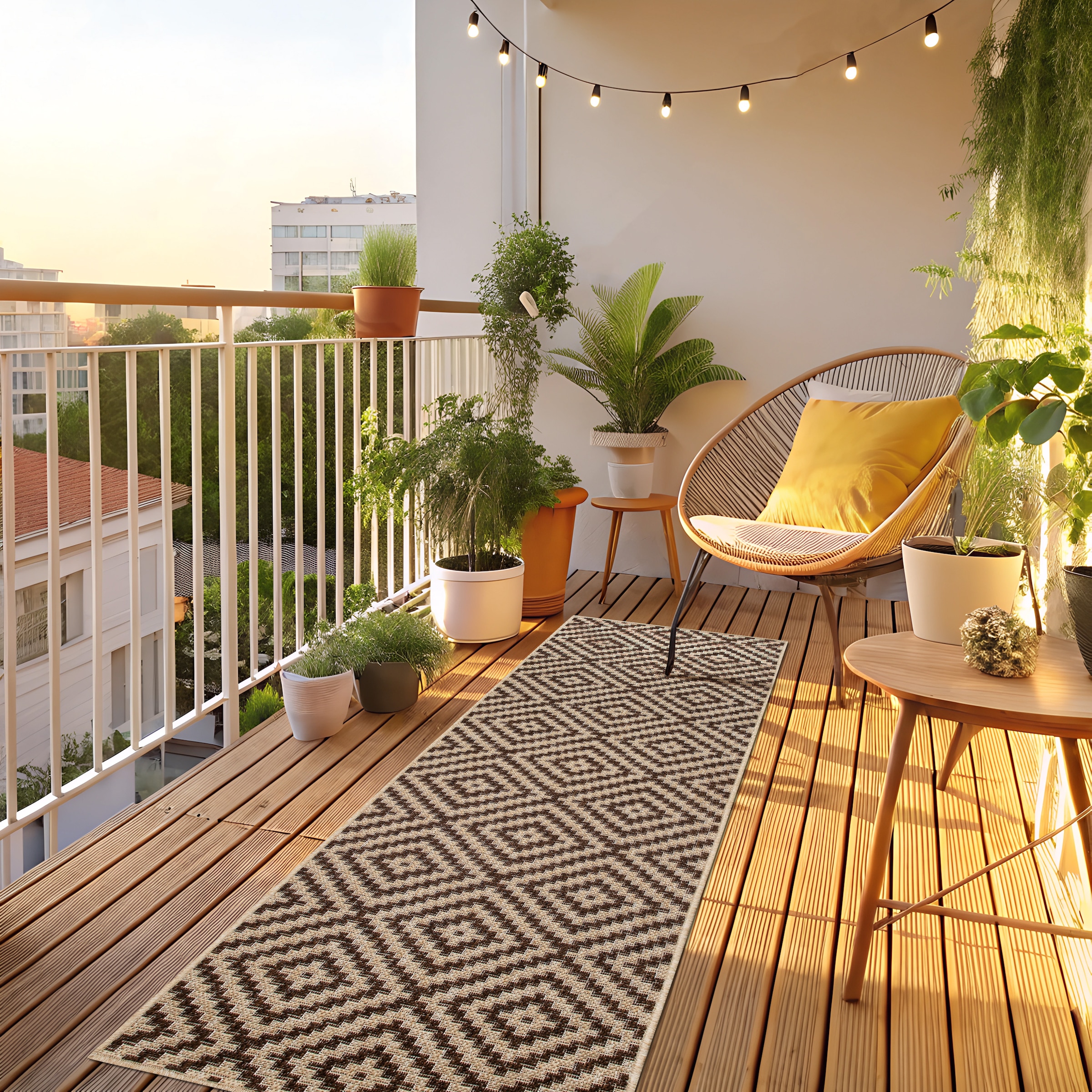 my home Teppich »Cordoba auch als Läufer erhältlich«, rechteckig, 3 mm Höhe, In- und Outdoor geeignet, Sisal-Optik, Wetterfest & UV-beständig, Boho