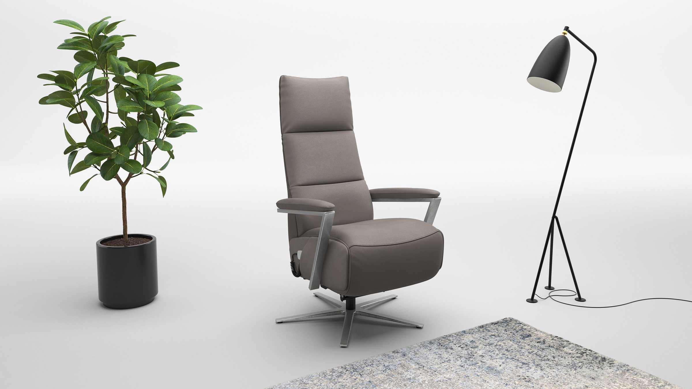 sit&more TV-Sessel "Vario Comfort, inkl. Kopfteilverstellung & 360 Drehfunktion" mit Herz-Waage-Funktion & 3 Motoren, Höhe der Armlehnen 60cm