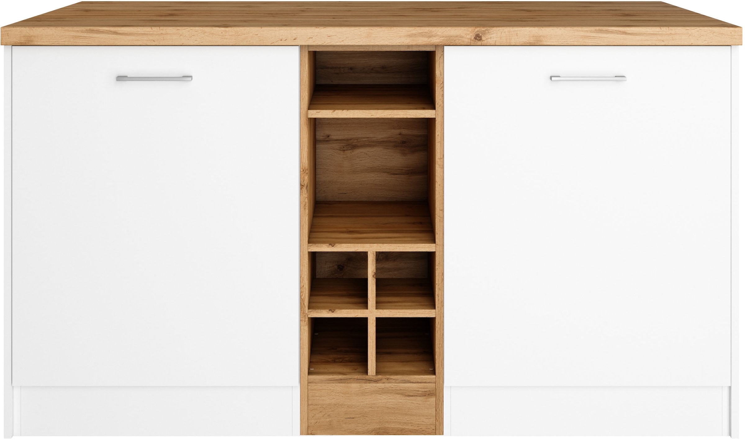 KOCHSTATION Kücheninsel »KS-Milan« Stellmaß 153/100 cm, viel Stauraum, Lebensmittelpunkt: Küche