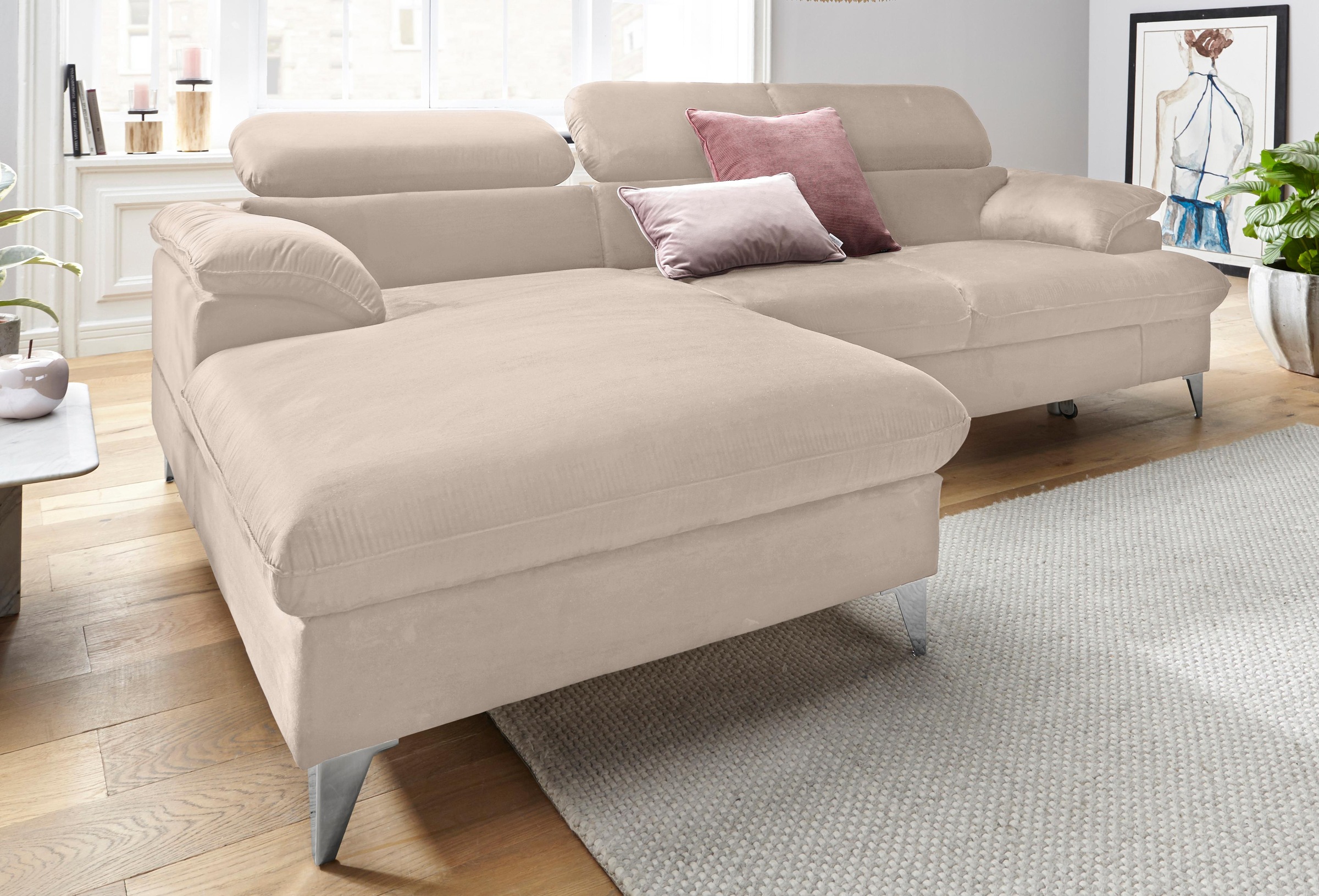 COTTA Ecksofa "Caluso L-Form", mit Kopfteilverstellung, wahlweise mit Bettf günstig online kaufen